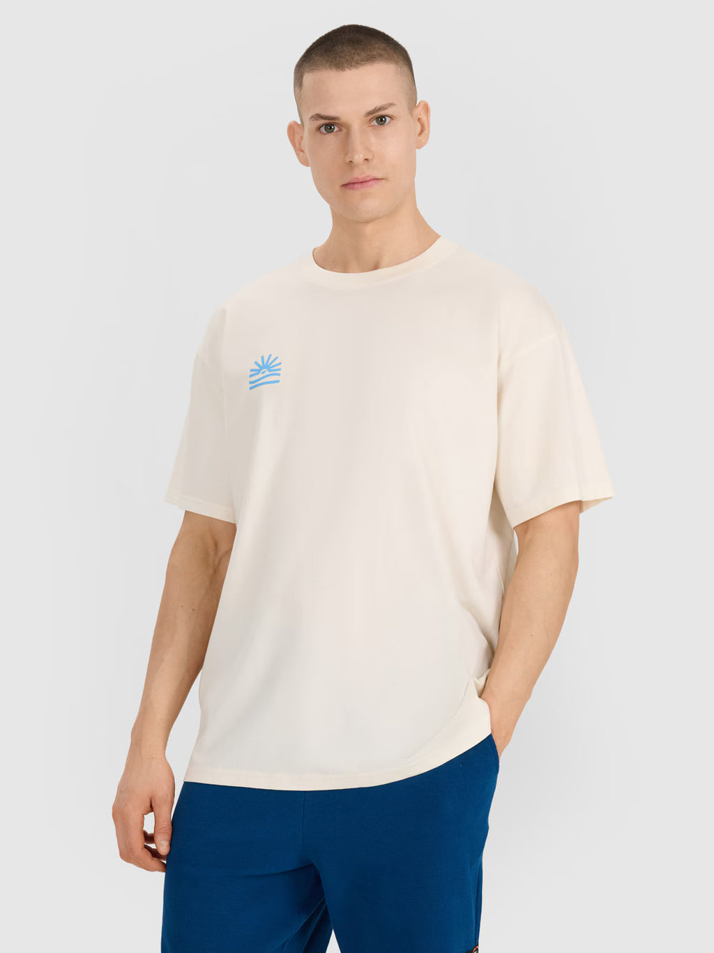 T-shirt oversize z nadrukiem męski