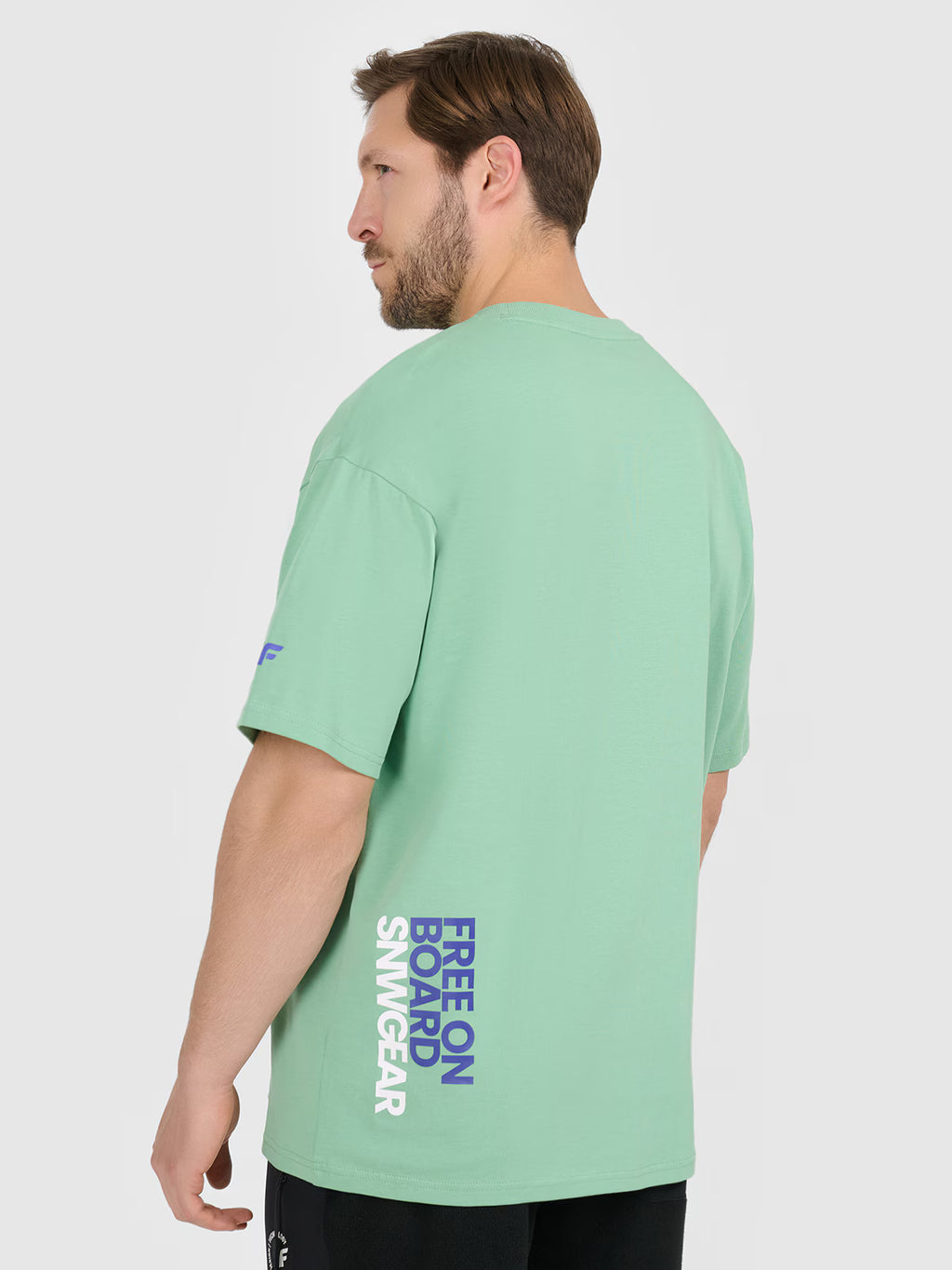 T-shirt loose z nadrukiem męski