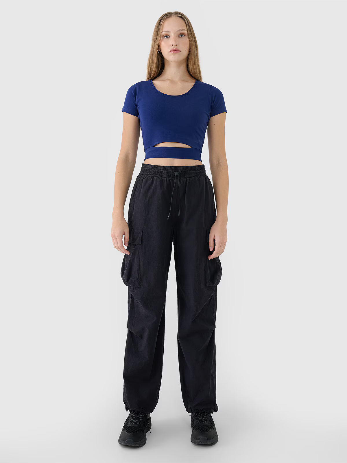 T-shirt crop top gładki damski