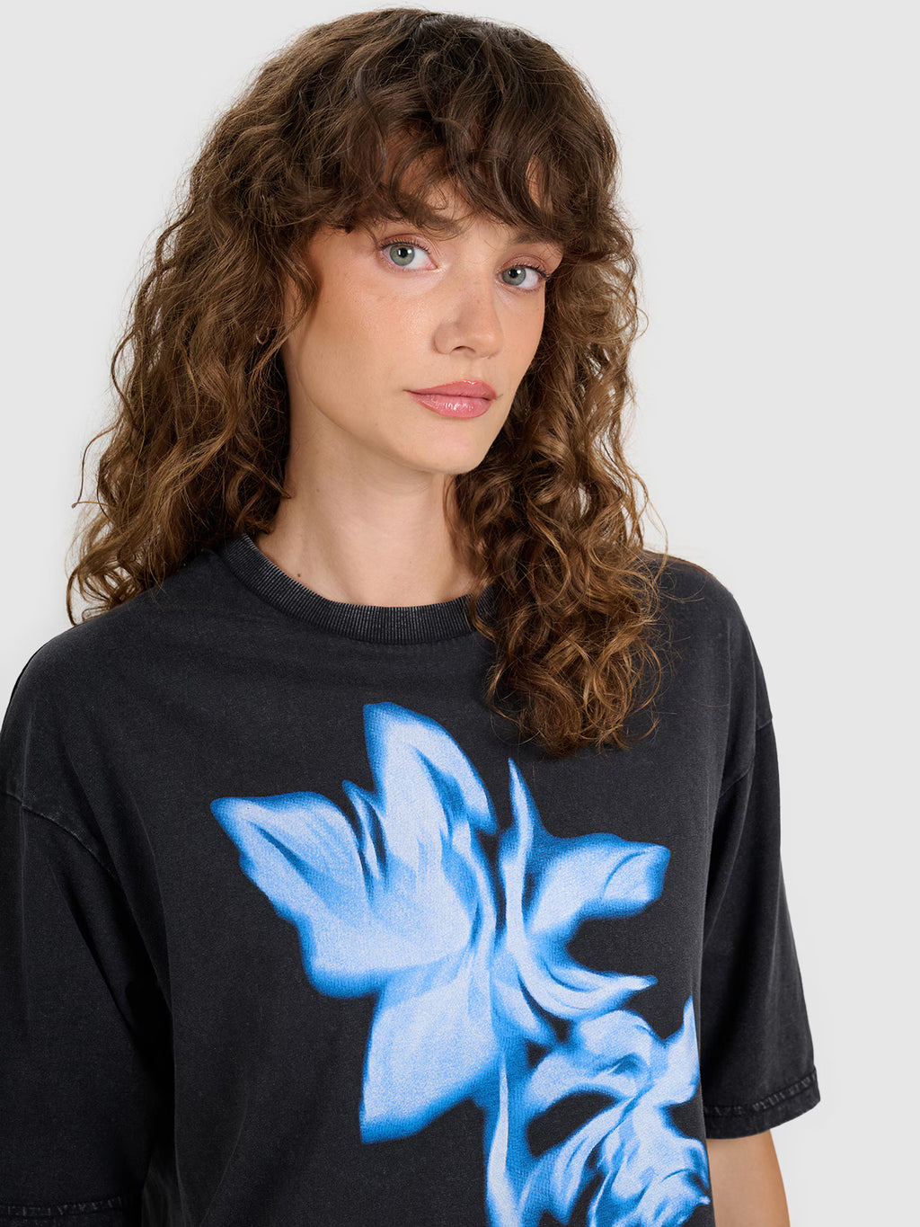 T-shirt oversize z nadrukiem damski