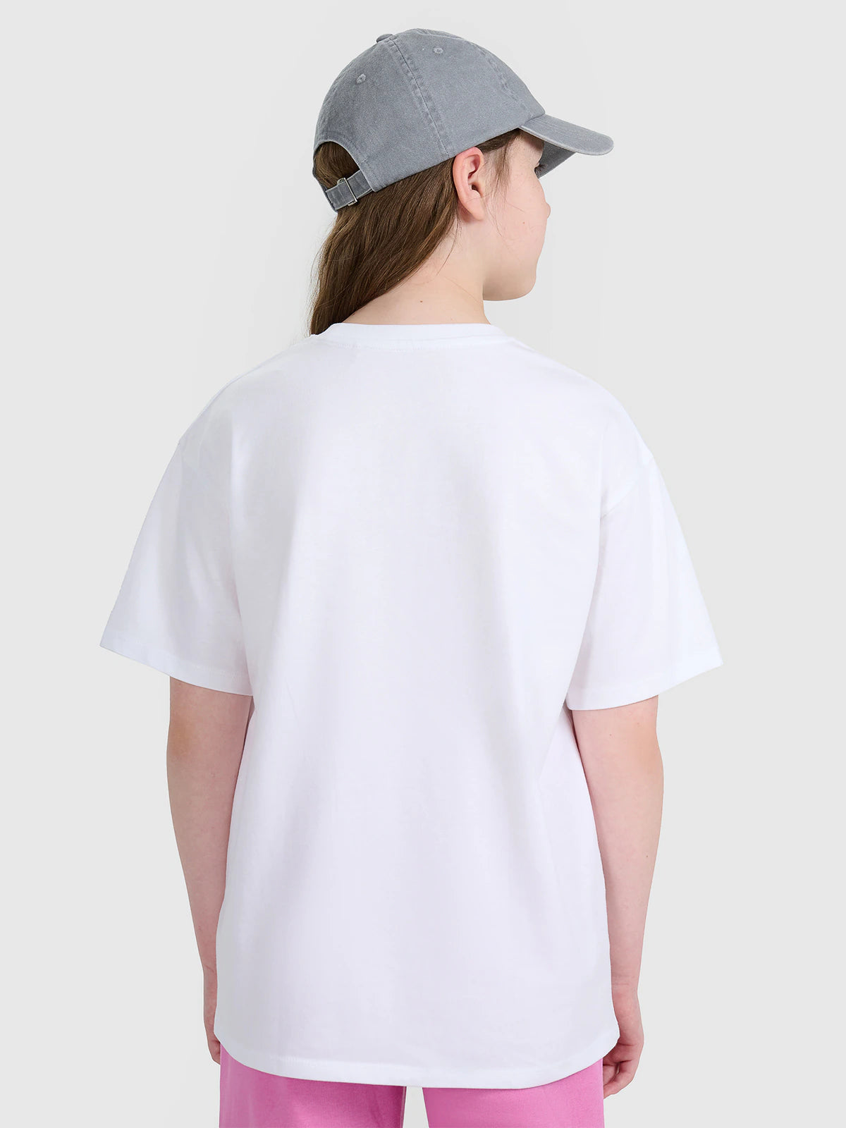 T-shirt oversize z nadrukiem dziewczęcy