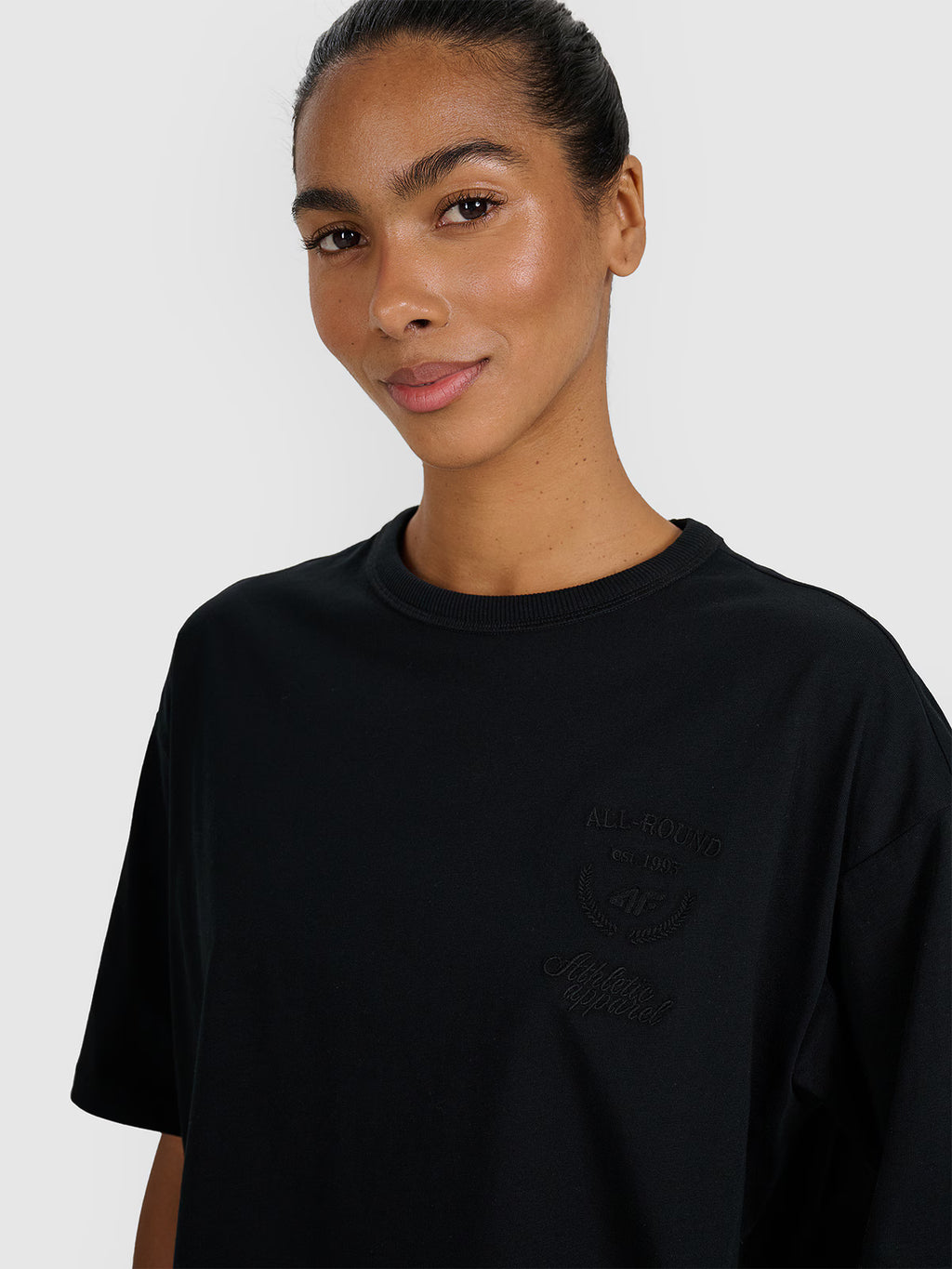 T-shirt oversize z nadrukiem damski