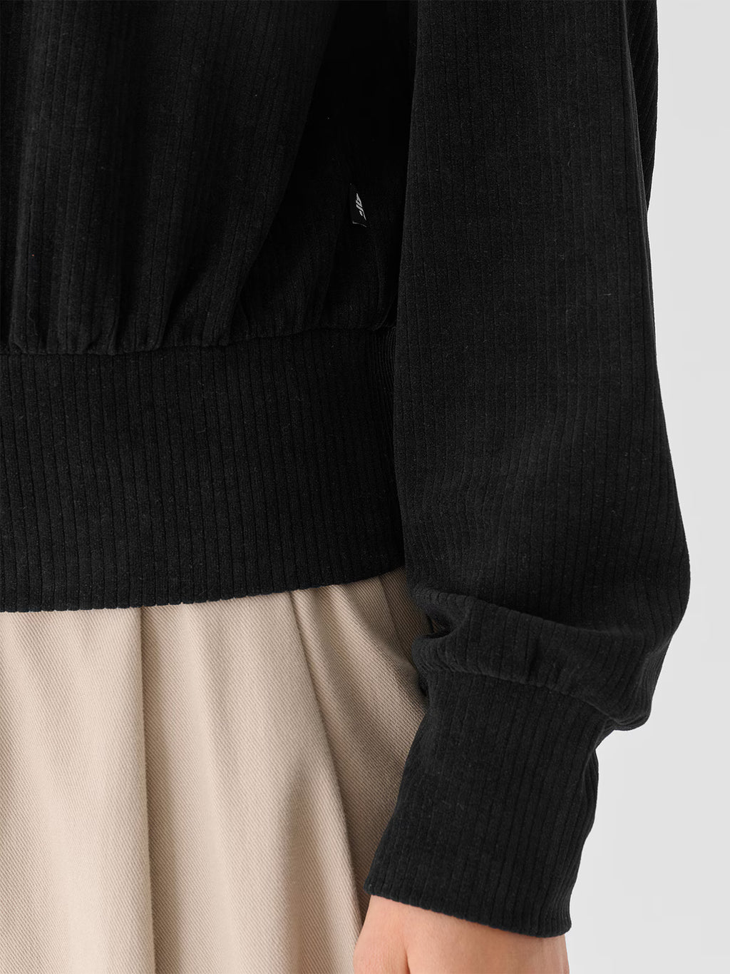 Bluza dresowa z weluru nierozpinana bez kaptura damska