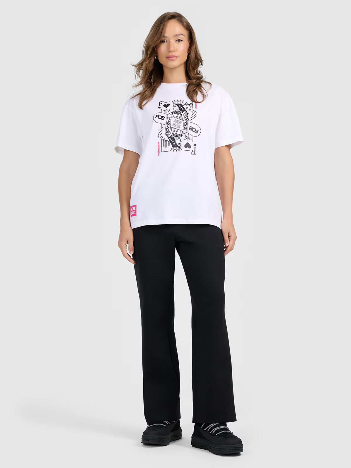 T-shirt loose z nadrukiem damski