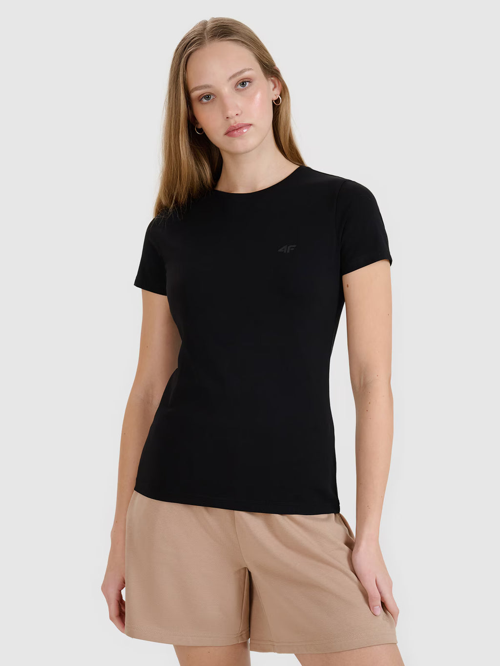 T-shirt slim gładki damski (2-pack)