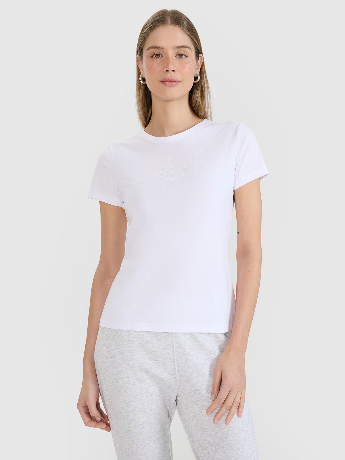T-shirt slim z nadrukiem damski