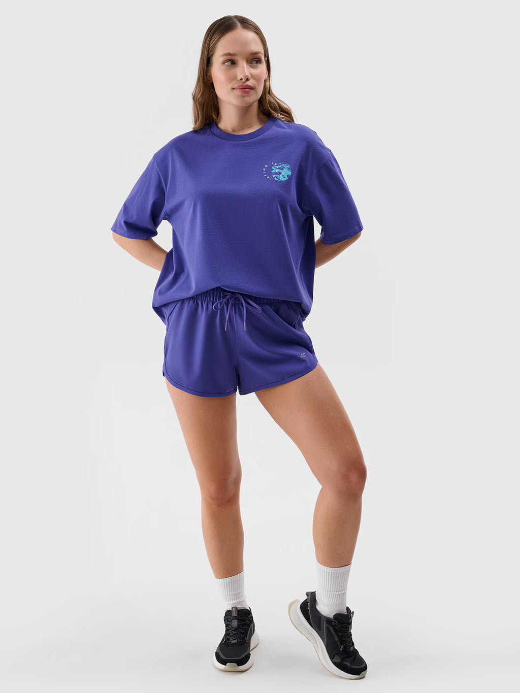 T-shirt oversize z nadrukiem damski