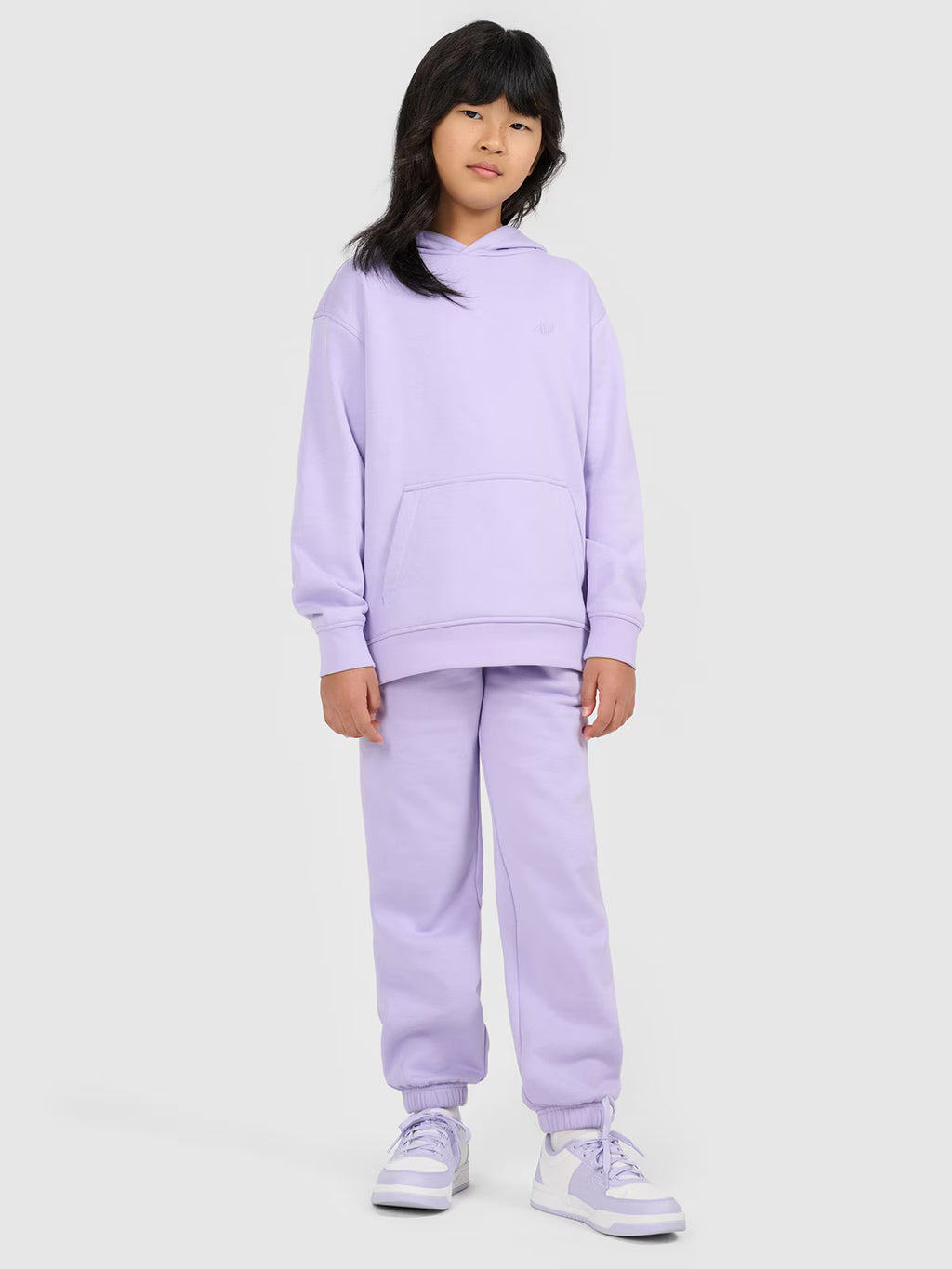 Bluza dresowa regular z kapturem dziewczęca