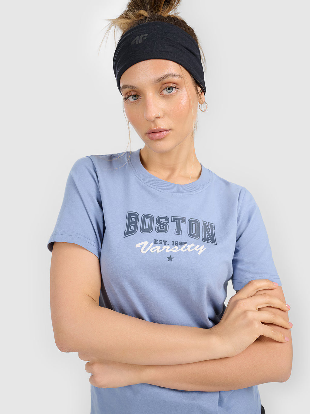 T-shirt regular z nadrukiem damski