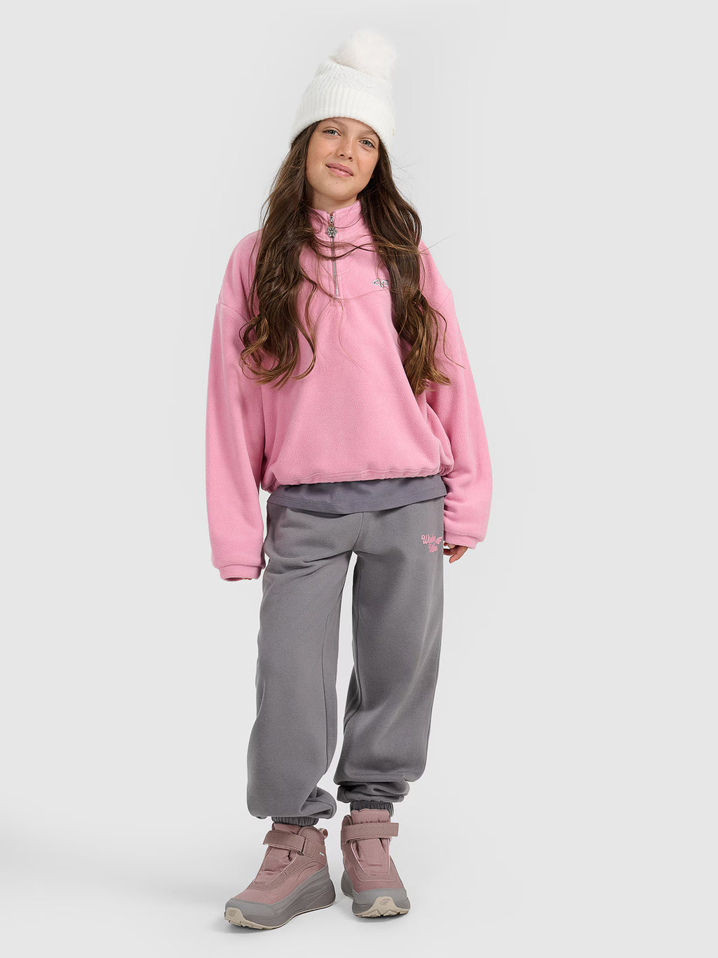 Polar oversize ze stójką dziewczęcy