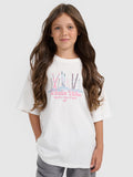 T-shirt loose z nadrukiem dziewczęcy