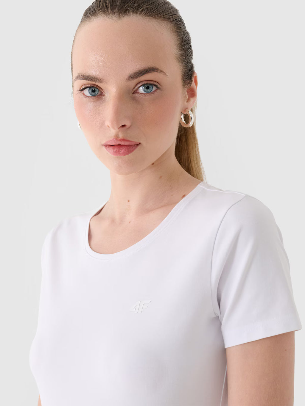T-shirt slim gładki damski