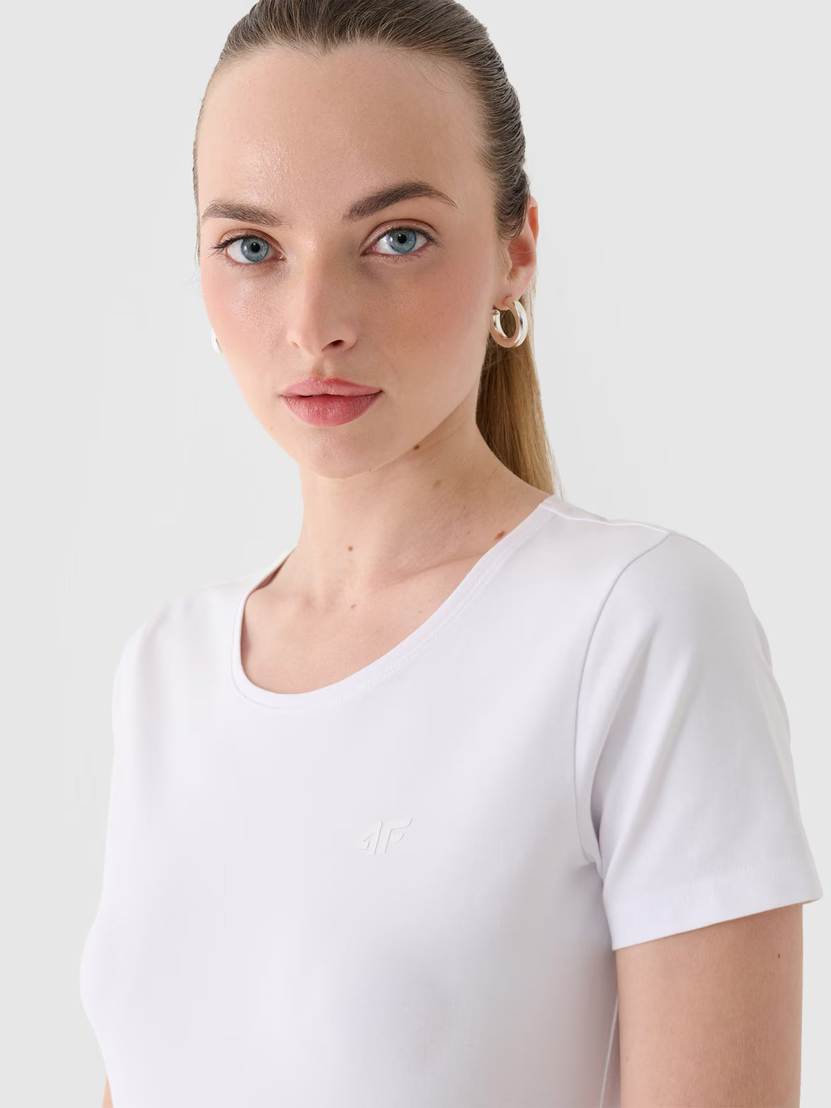 T-shirt slim gładki damski