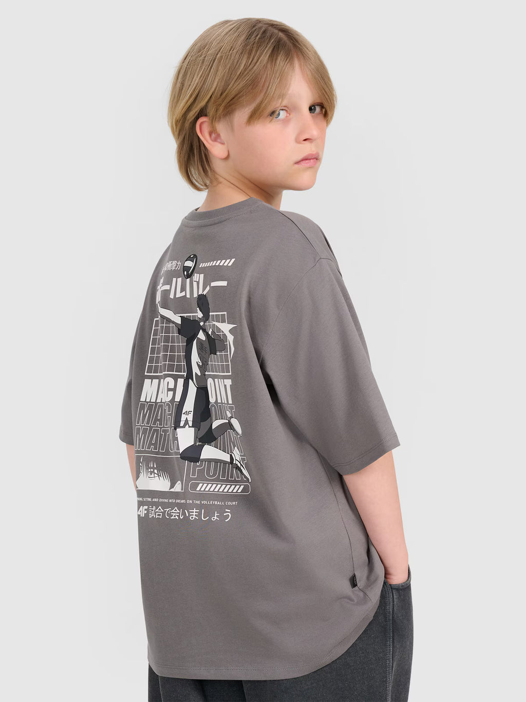 T-shirt oversize z nadrukiem chłopięcy