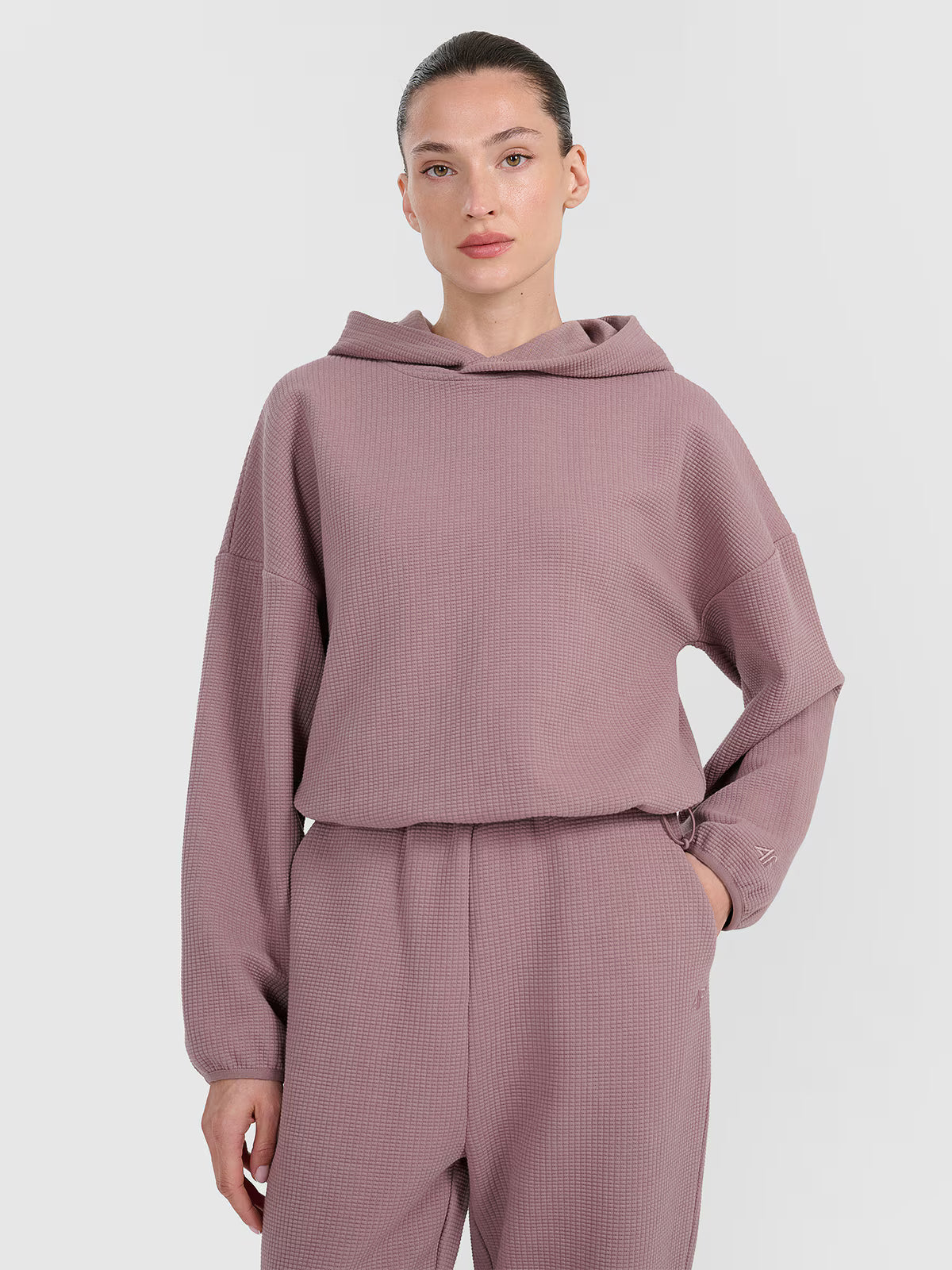 Bluza dresowa z waflowej dzianiny damska