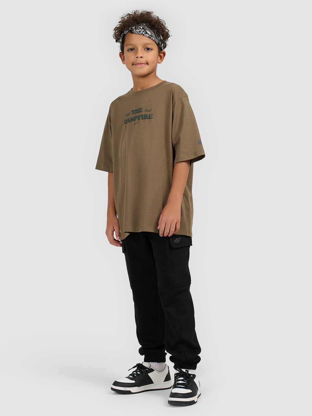 T-shirt loose z nadrukiem chłopięcy