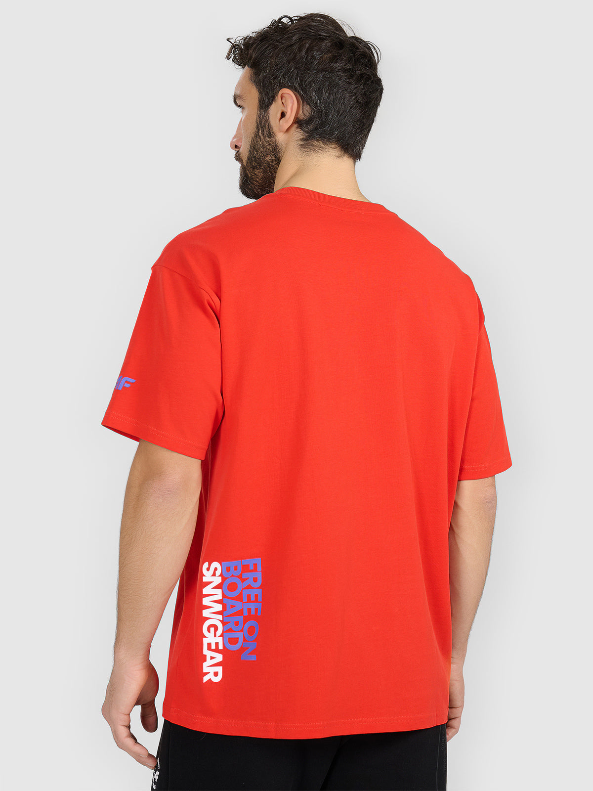 T-shirt loose z nadrukiem męski