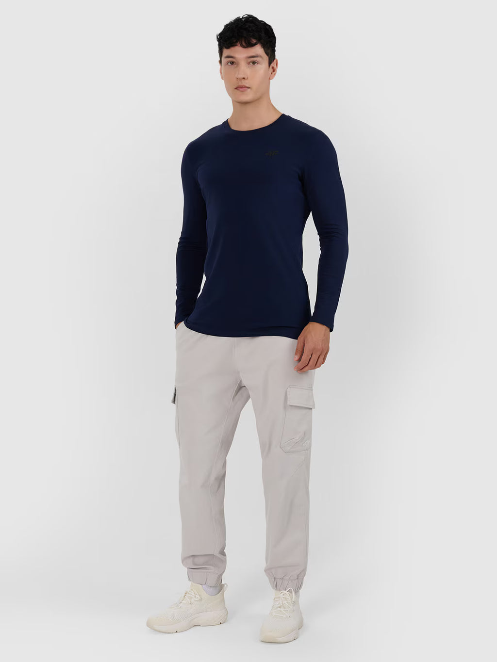 Longsleeve slim gładki męski