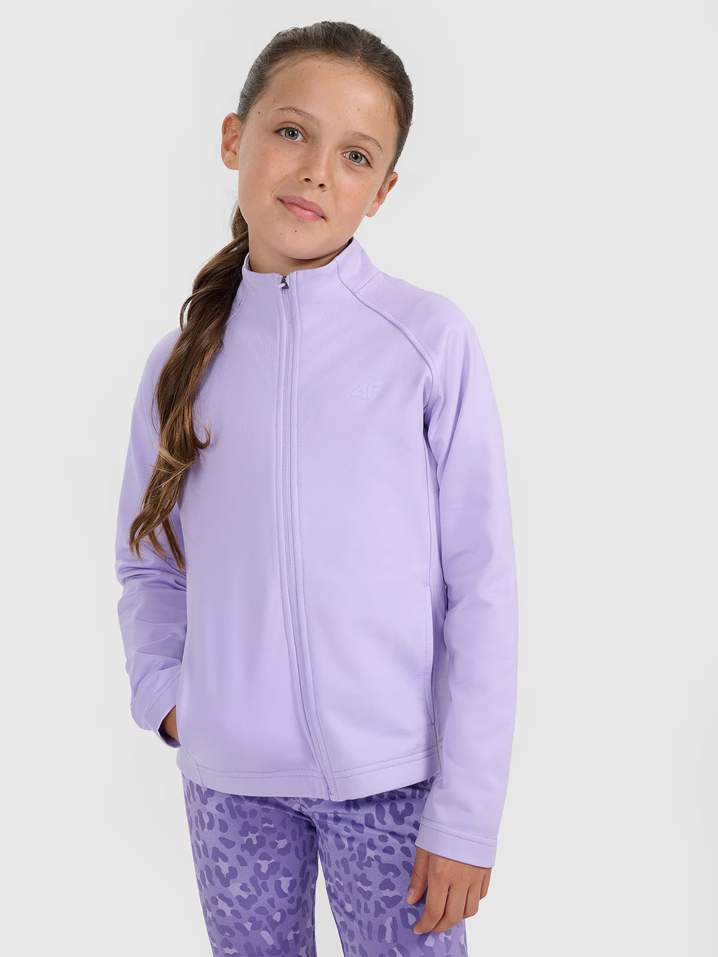 Bluza sportowa rozpinana bez kaptura dziewczęca