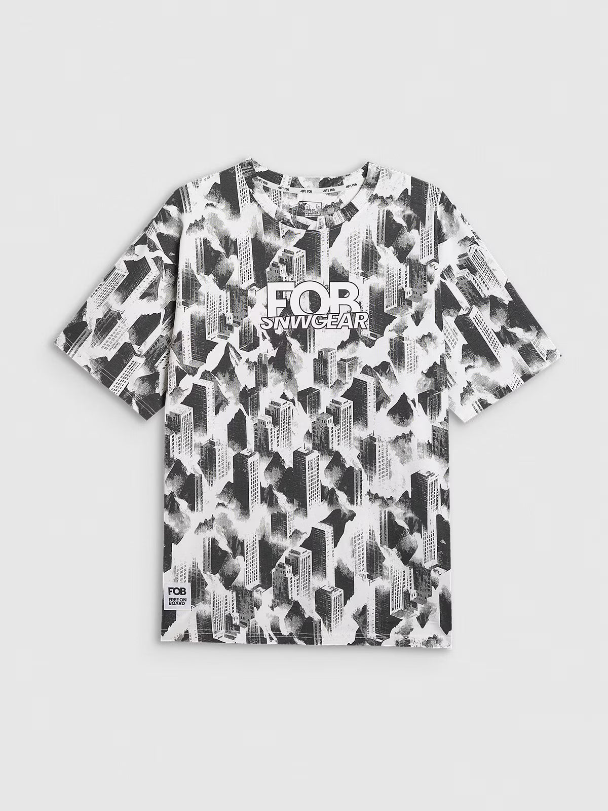 T-shirt oversize z nadrukiem męski