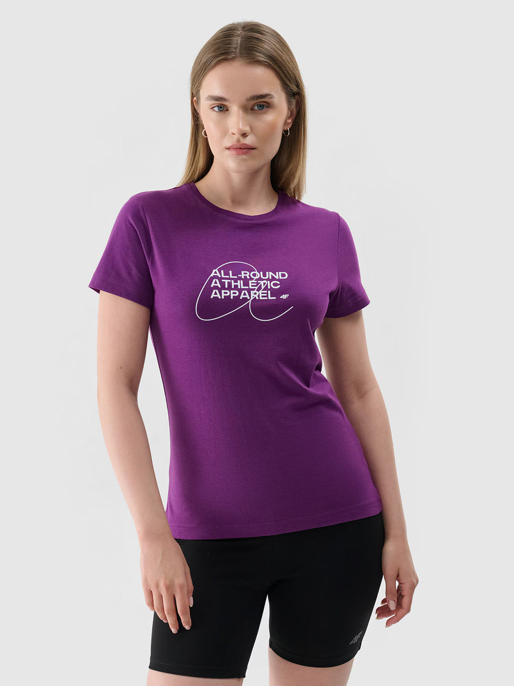 T-shirt slim z nadrukiem damski