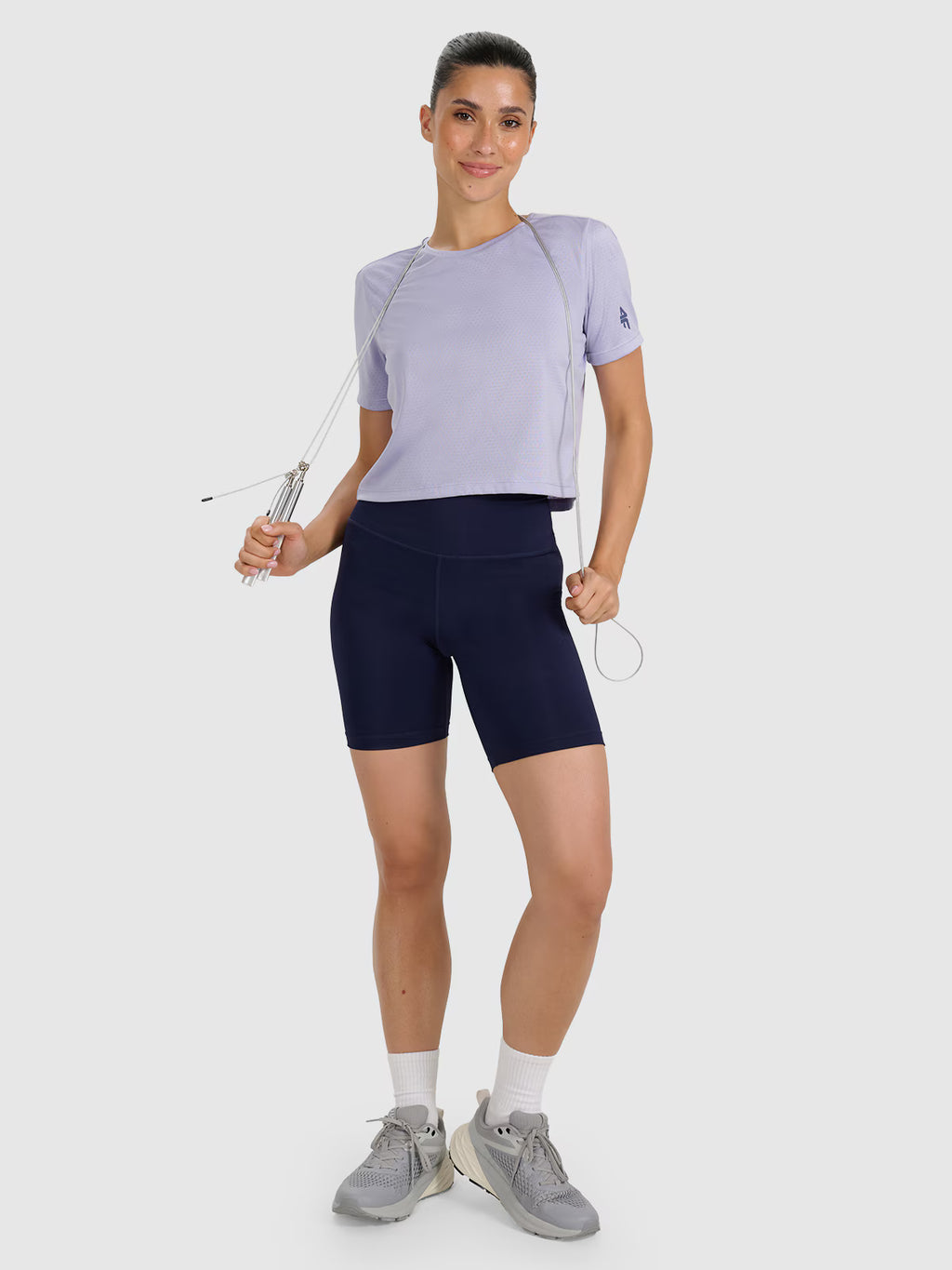 Koszulka treningowa crop-top szybkoschnąca damska