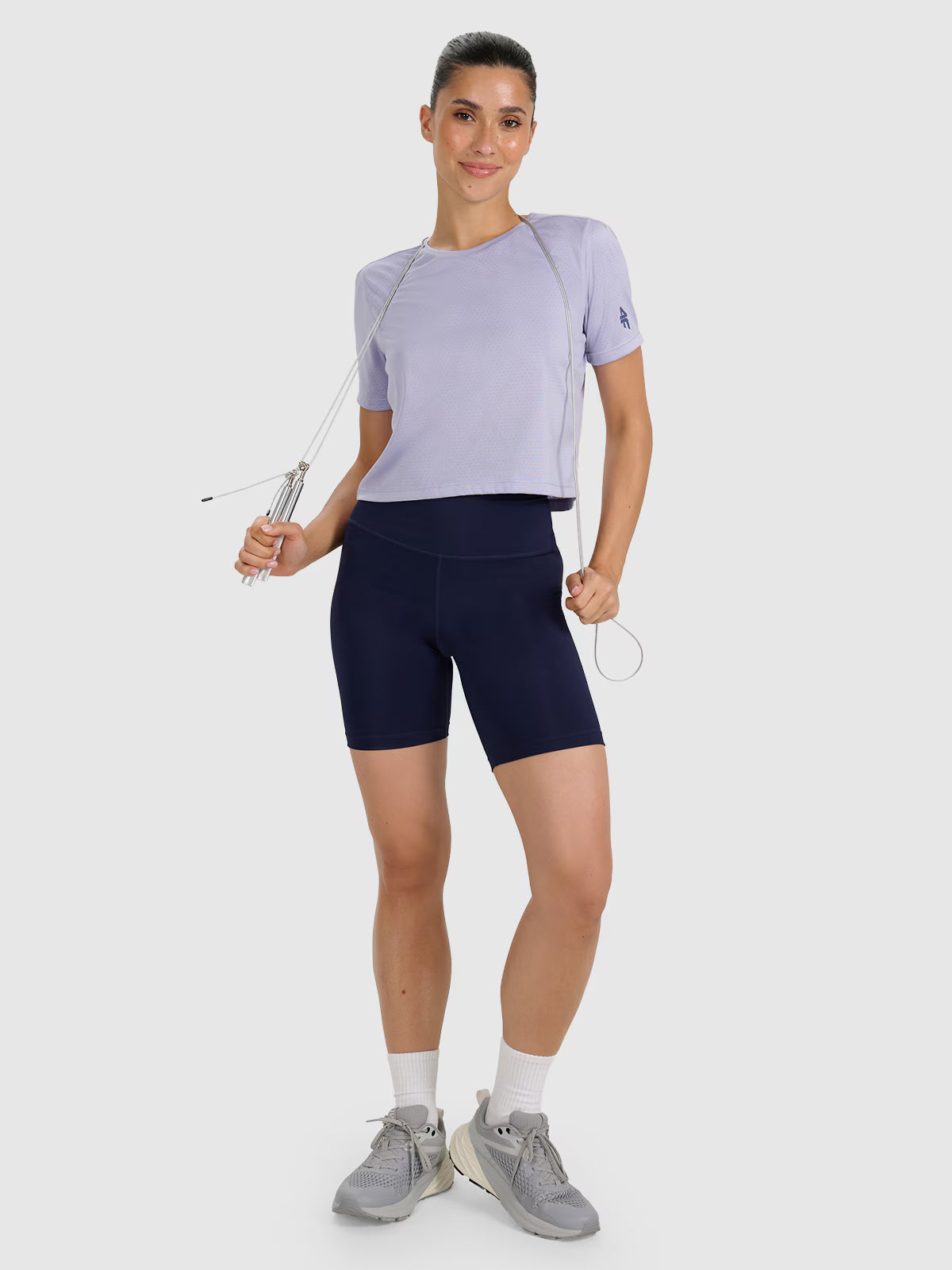 Koszulka treningowa crop-top szybkoschnąca damska