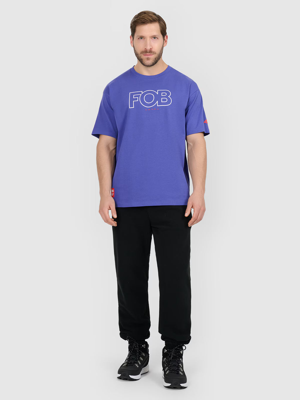 T-shirt loose z nadrukiem męski