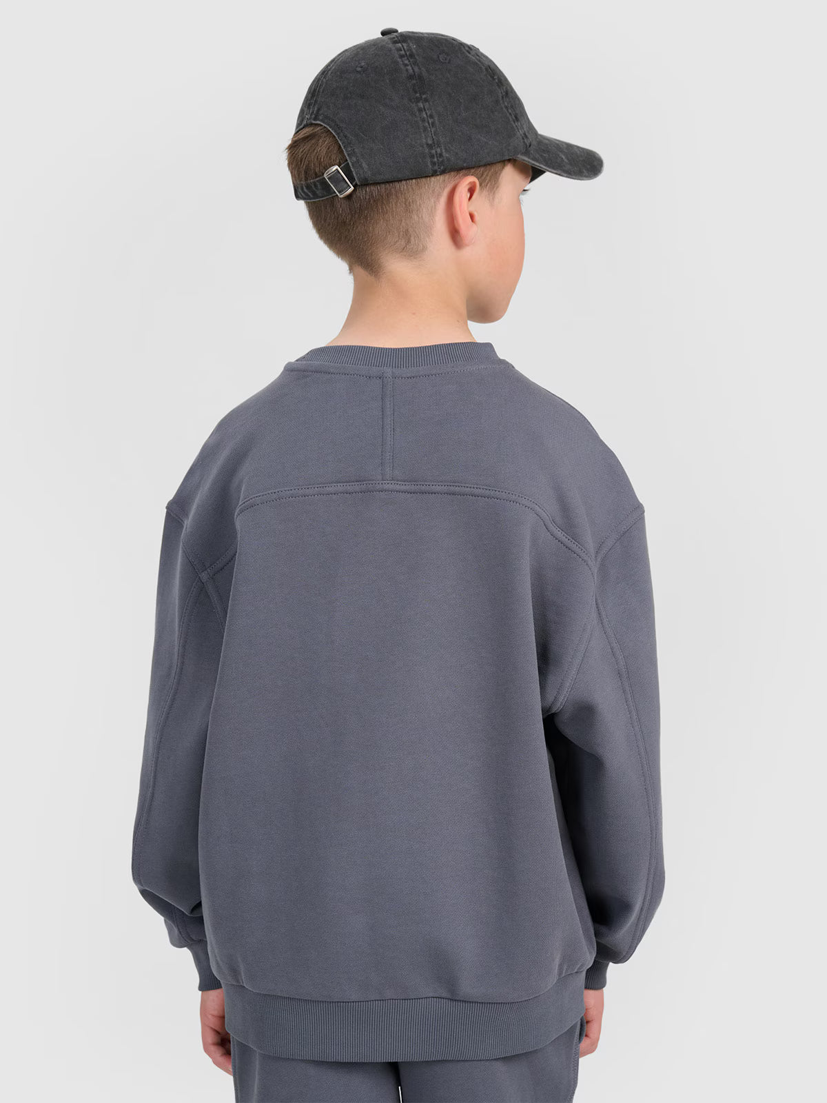 Bluza dresowa oversize nierozpinana bez kaptura chłopięca