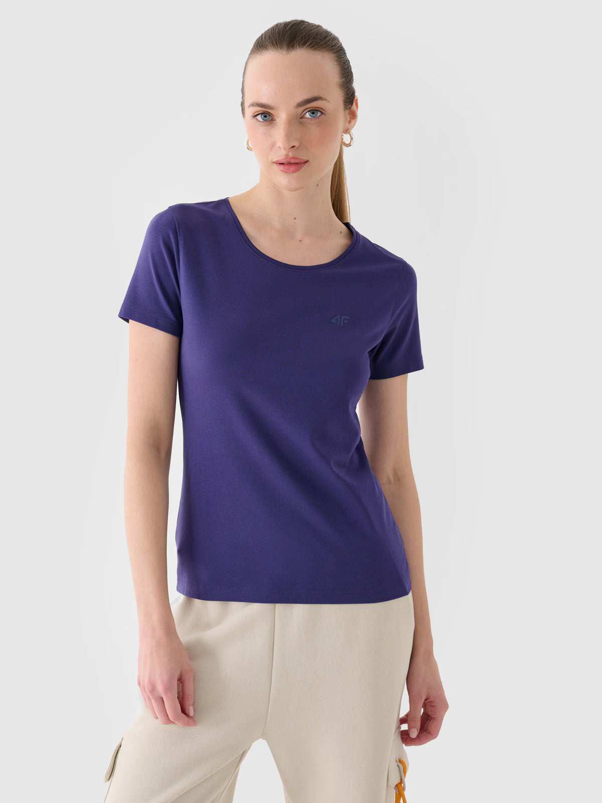 T-shirt slim gładki damski