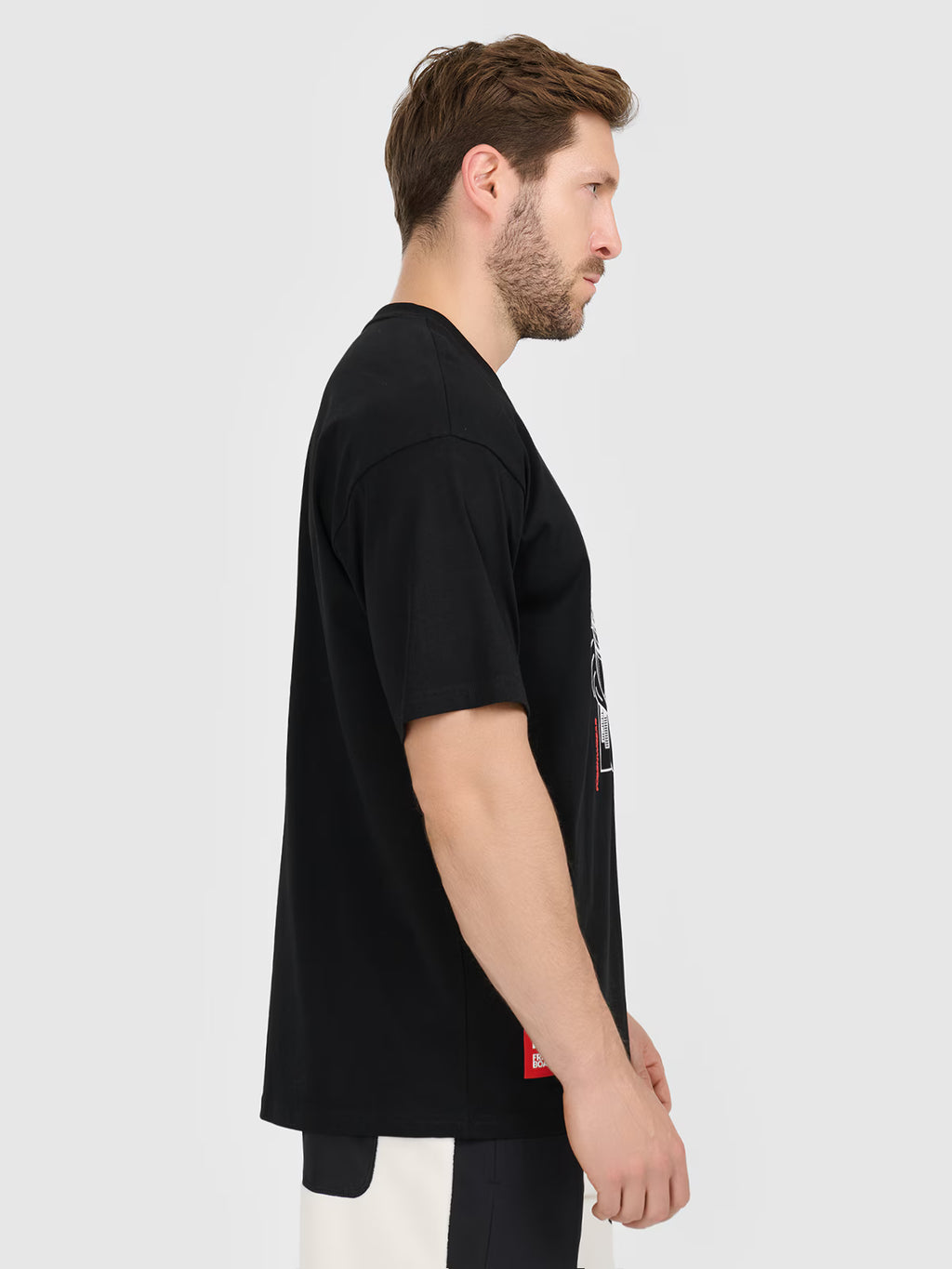 T-shirt loose z nadrukiem męski