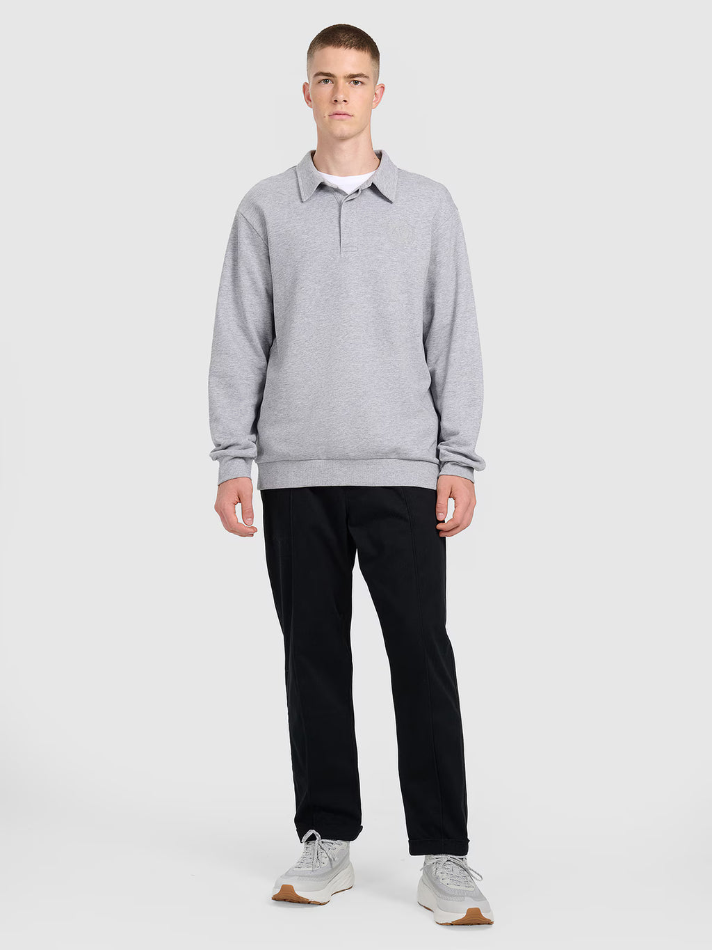 Bluza dresowa regular z kołnierzykiem męska