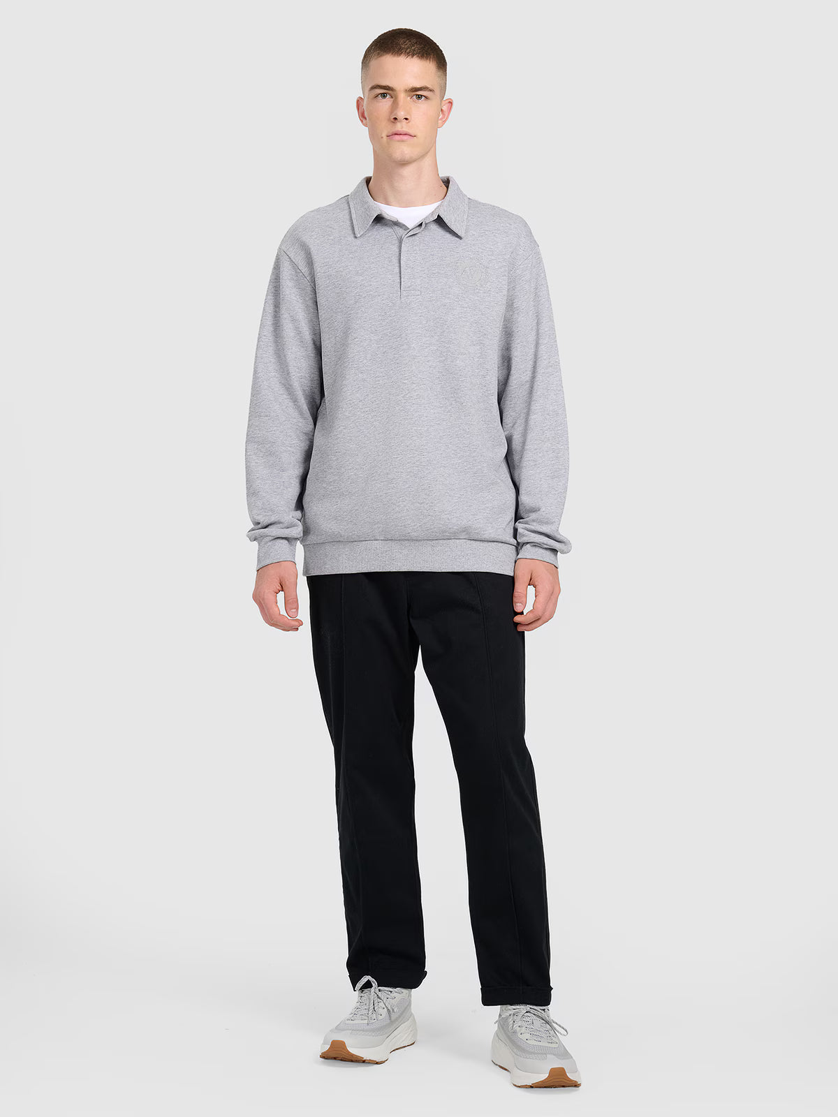 Bluza dresowa regular z kołnierzykiem męska
