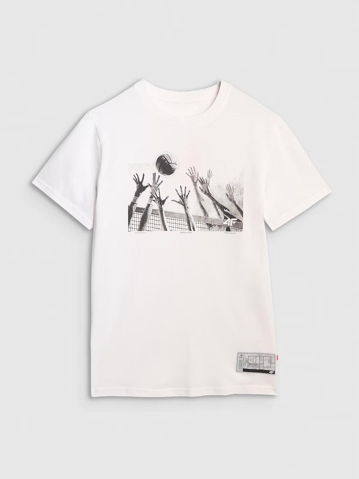 T-shirt regular z nadrukiem siatkarskim męski