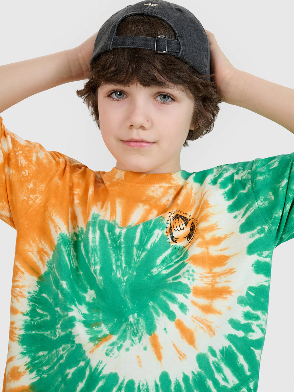 T-shirt oversize tie-die chłopięcy