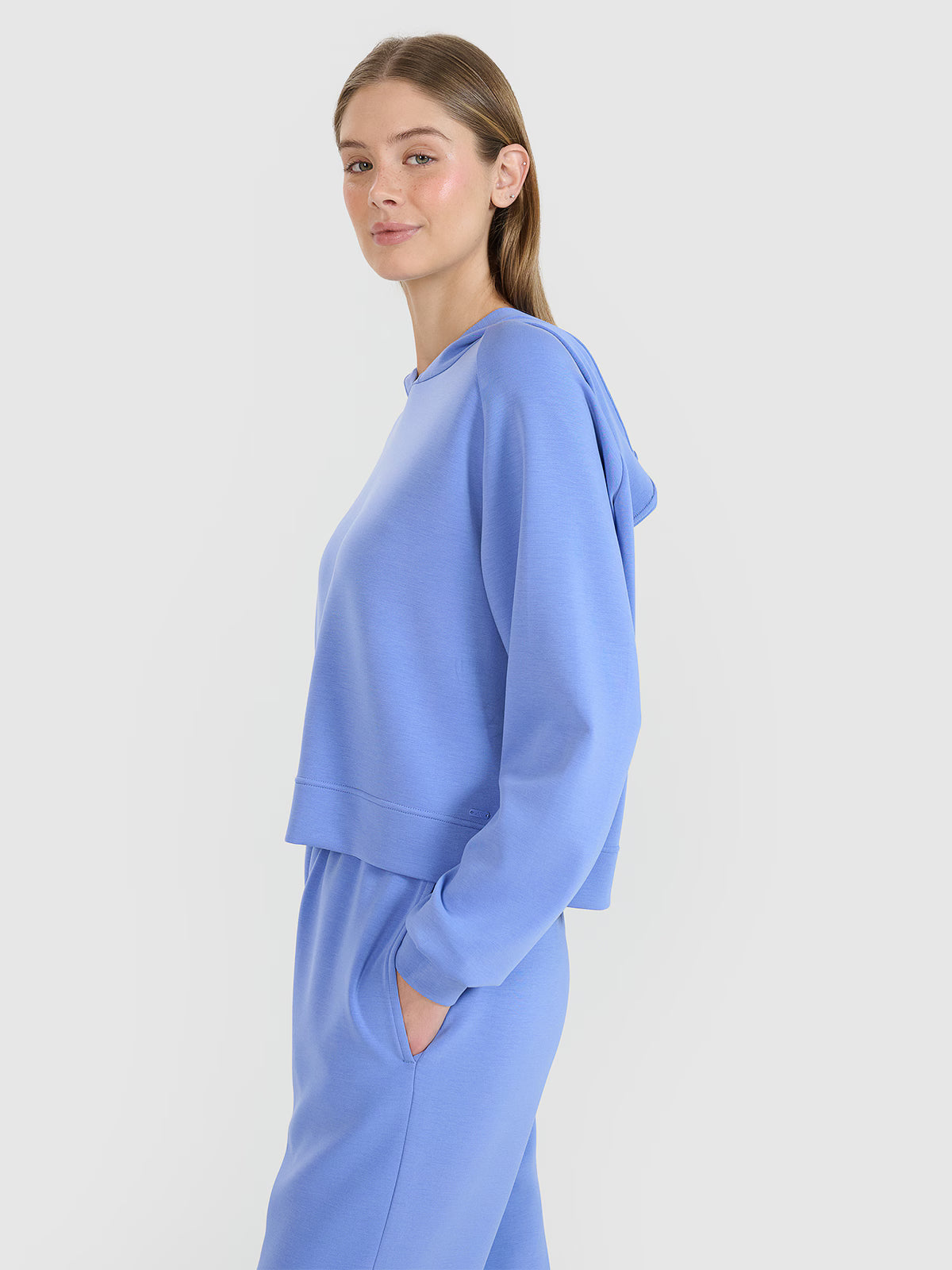Bluza dresowa nierozpinana z modalem damska