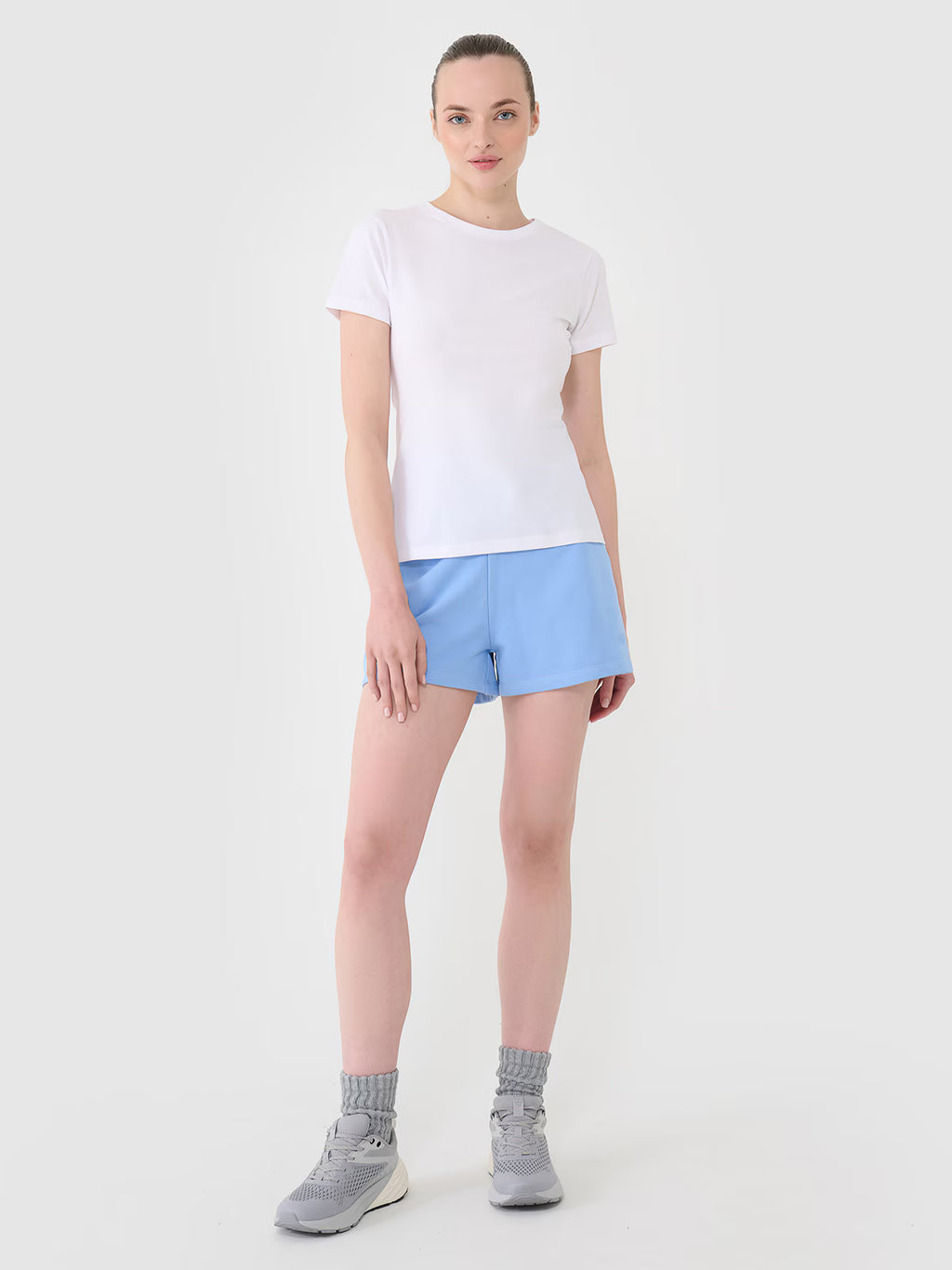 T-shirt slim gładki damski