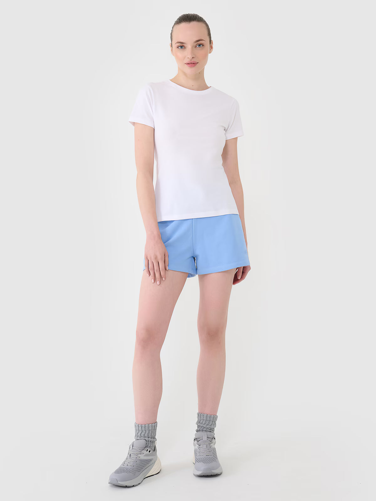 T-shirt slim gładki damski