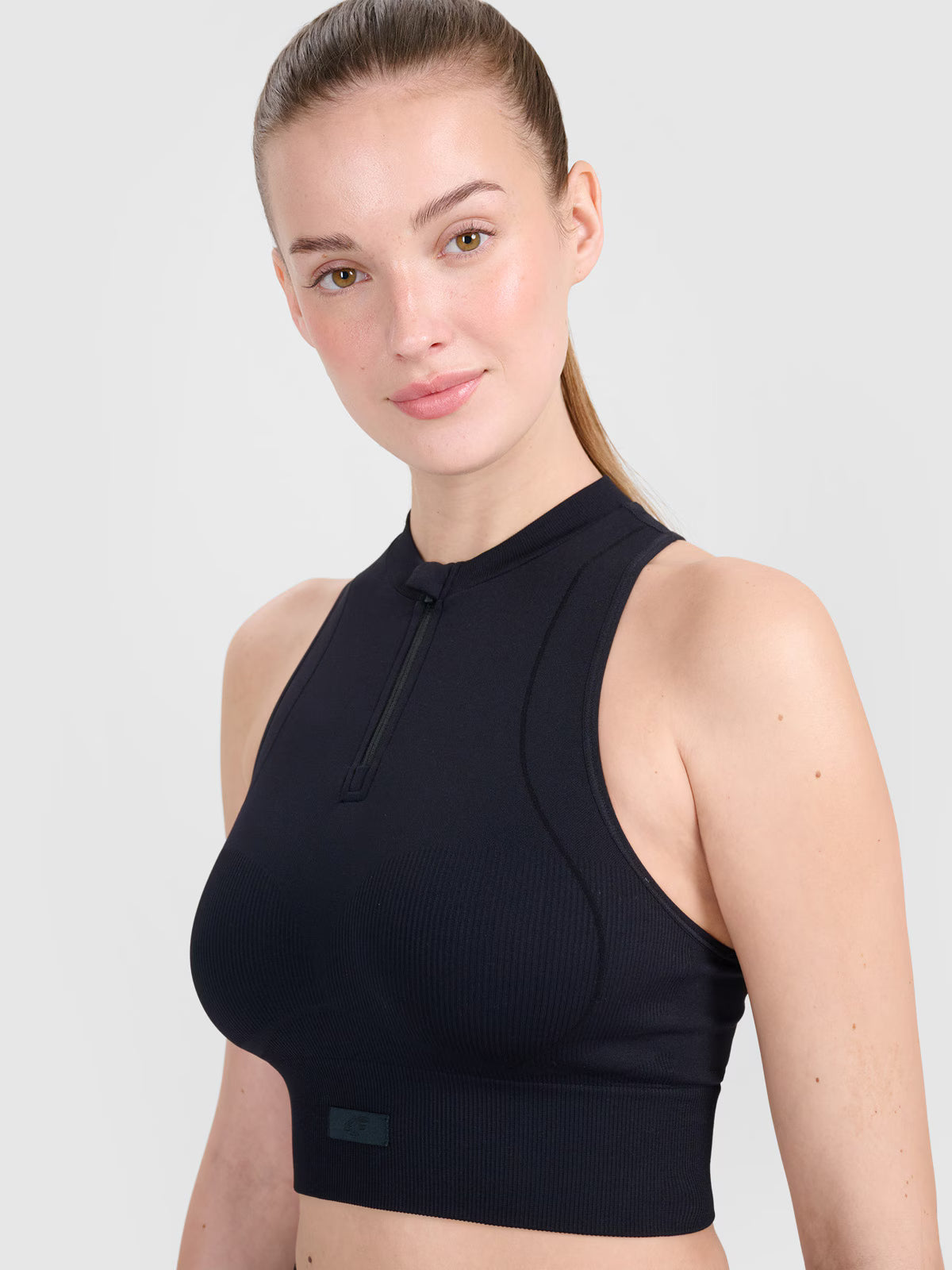 Crop-top treningowy slim bezszwowy damski