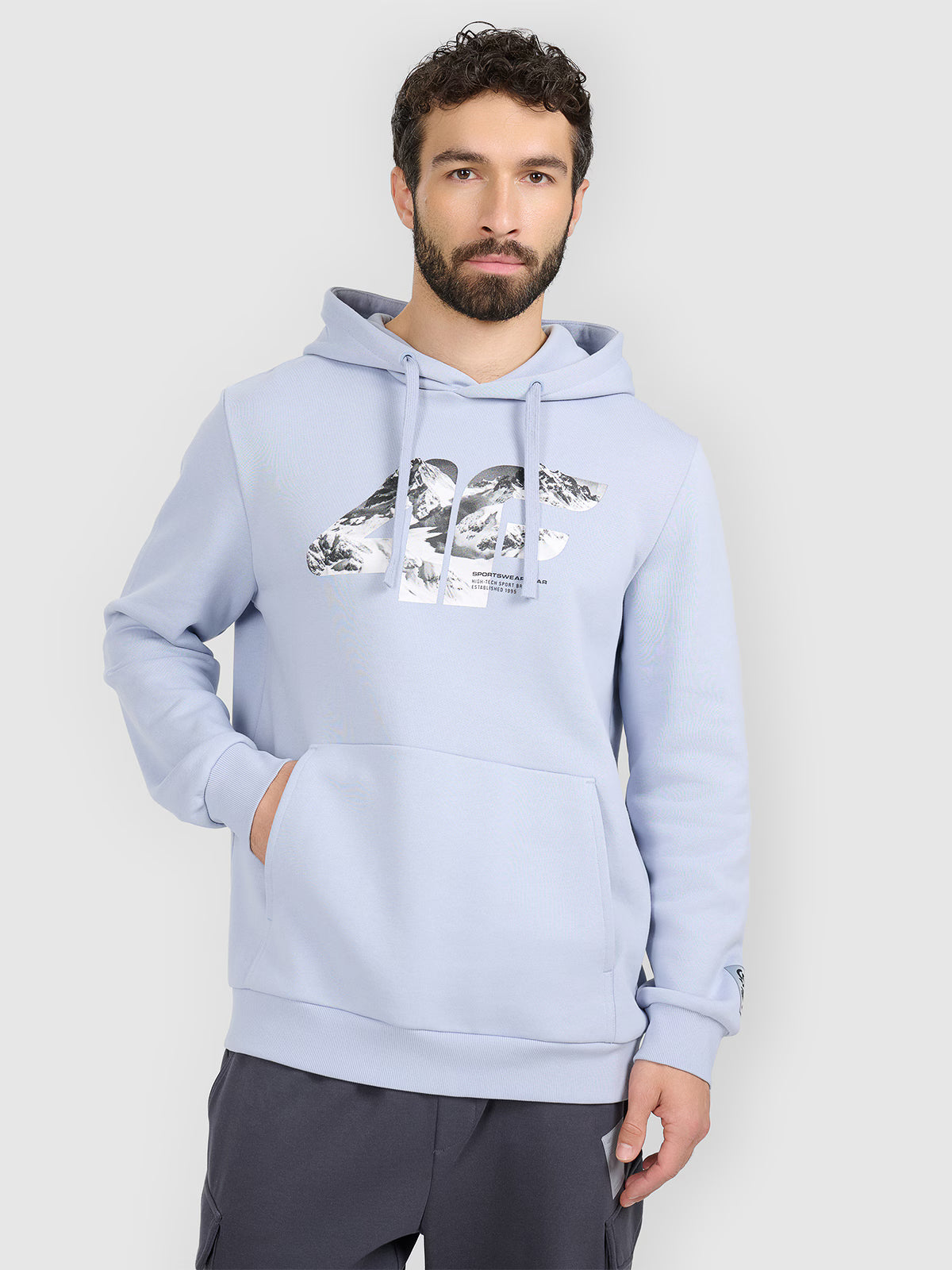 Bluza dresowa nierozpinana z kapturem męska