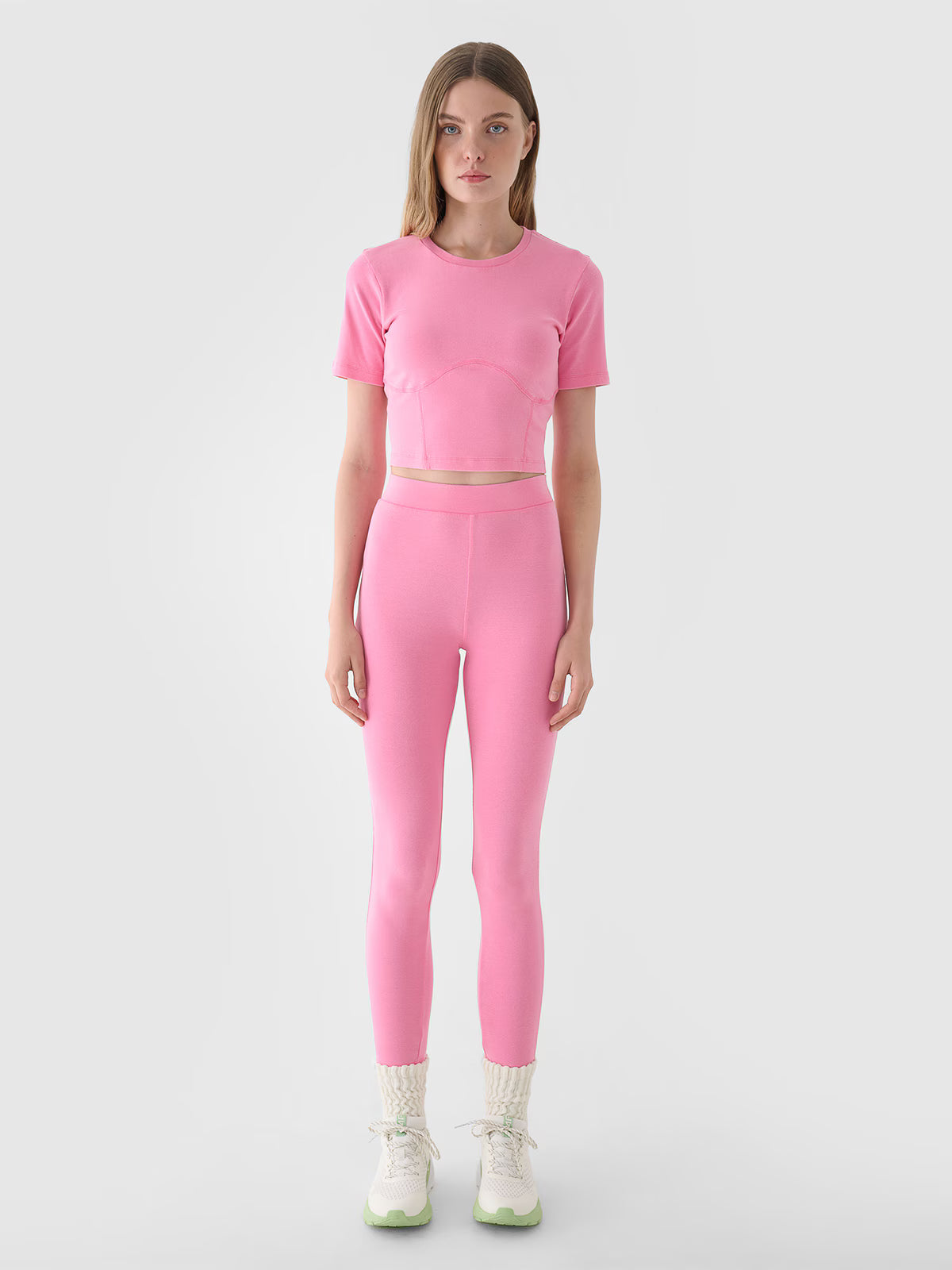 Crop top slim gładki damski