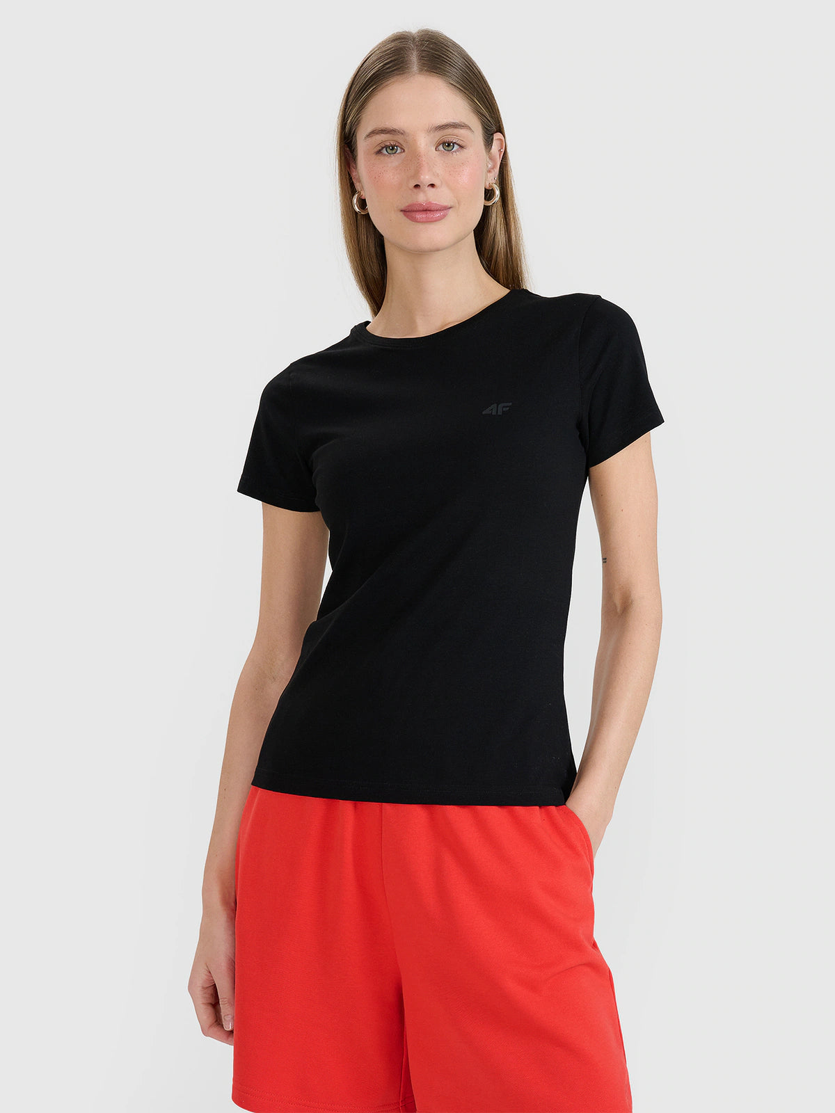 T-shirt slim gładki damski