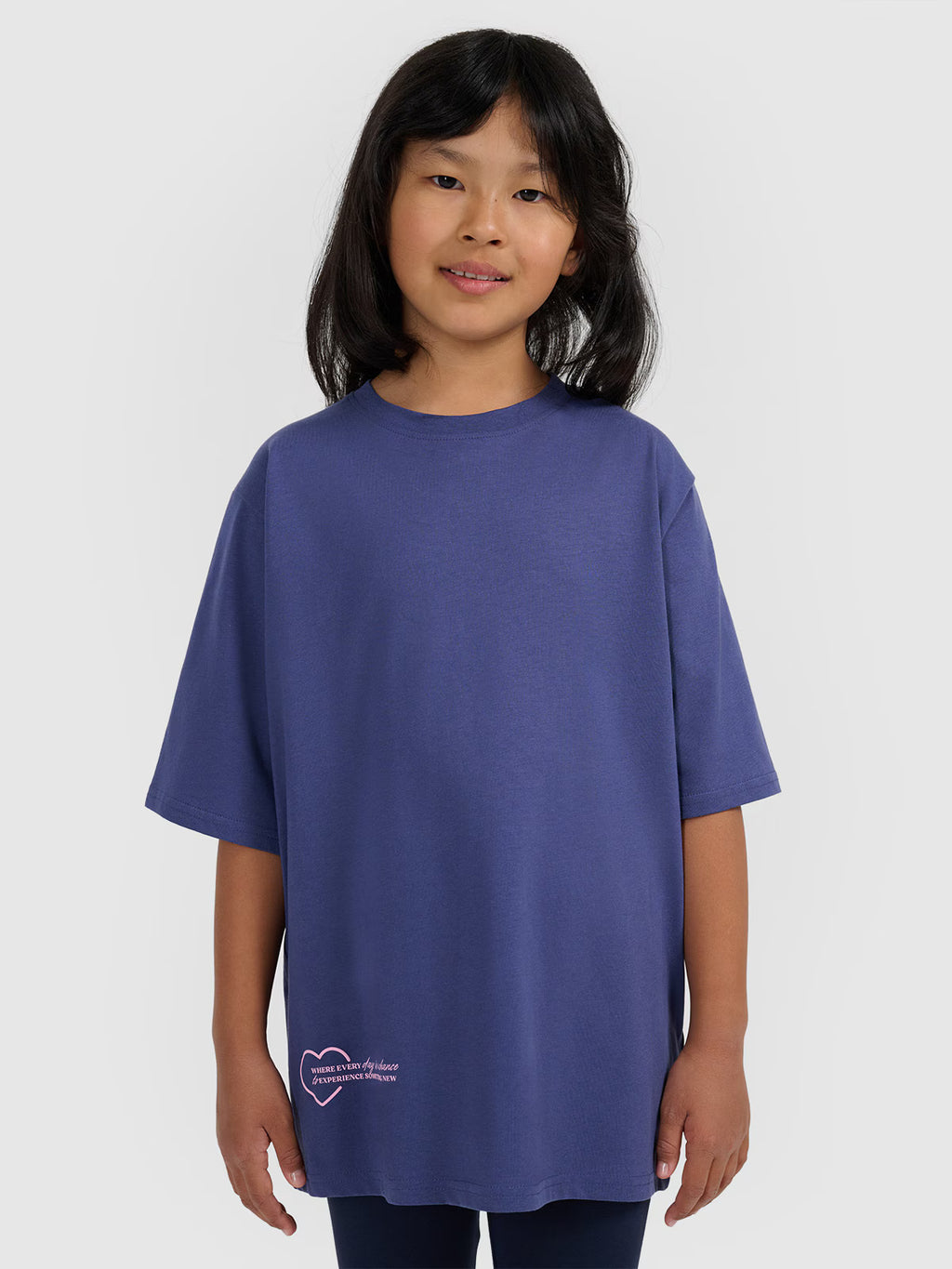 T-shirt oversize z nadrukiem dziewczęcy