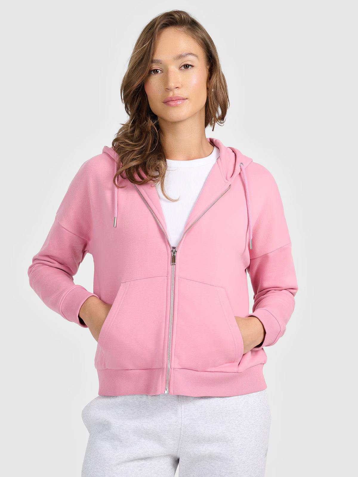 Bluza dresowa rozpinana z kapturem damska