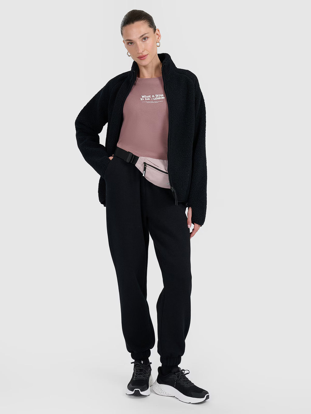 Polar sherpa ze stójką oversize damski