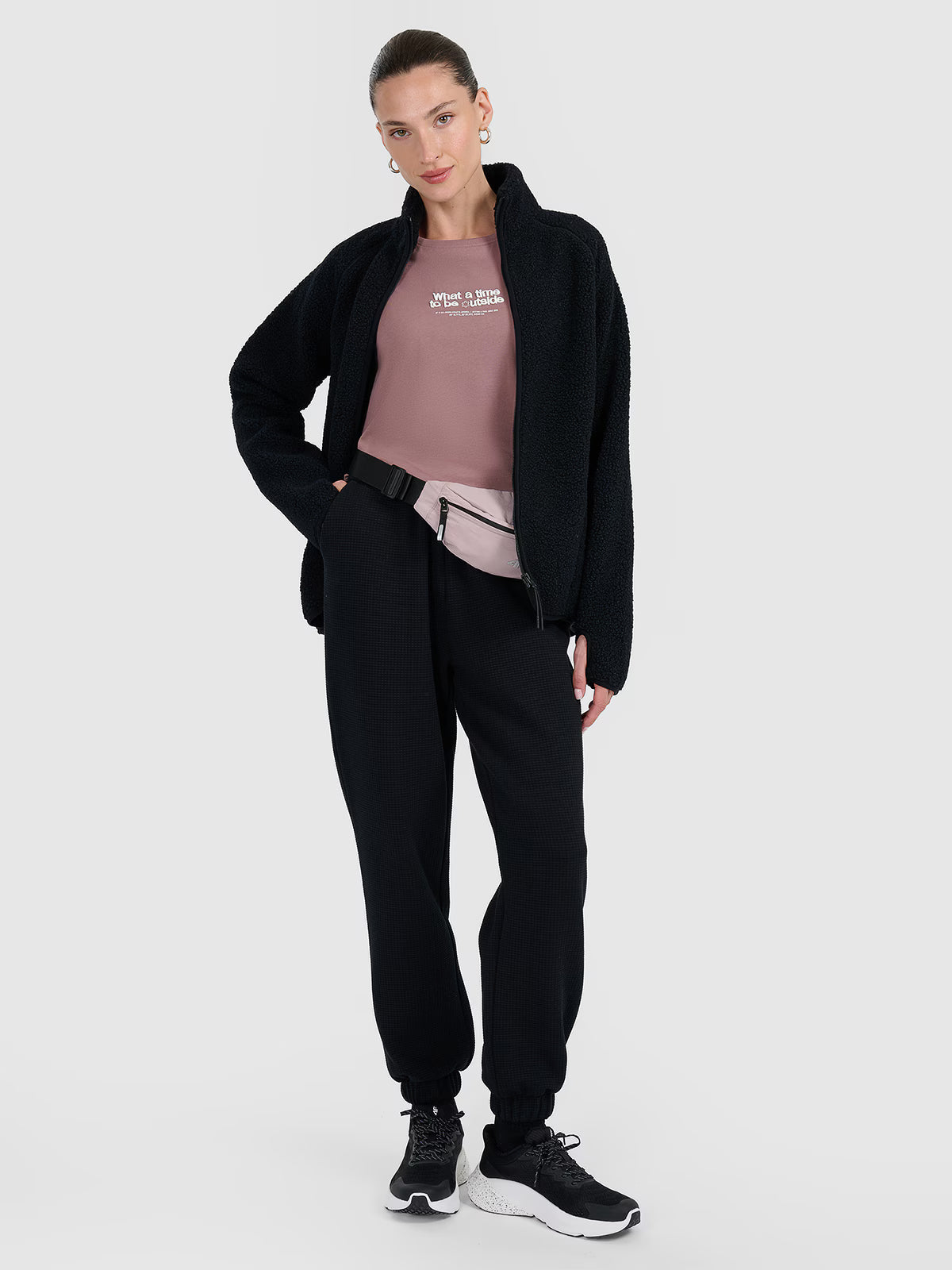 Polar sherpa ze stójką oversize damski