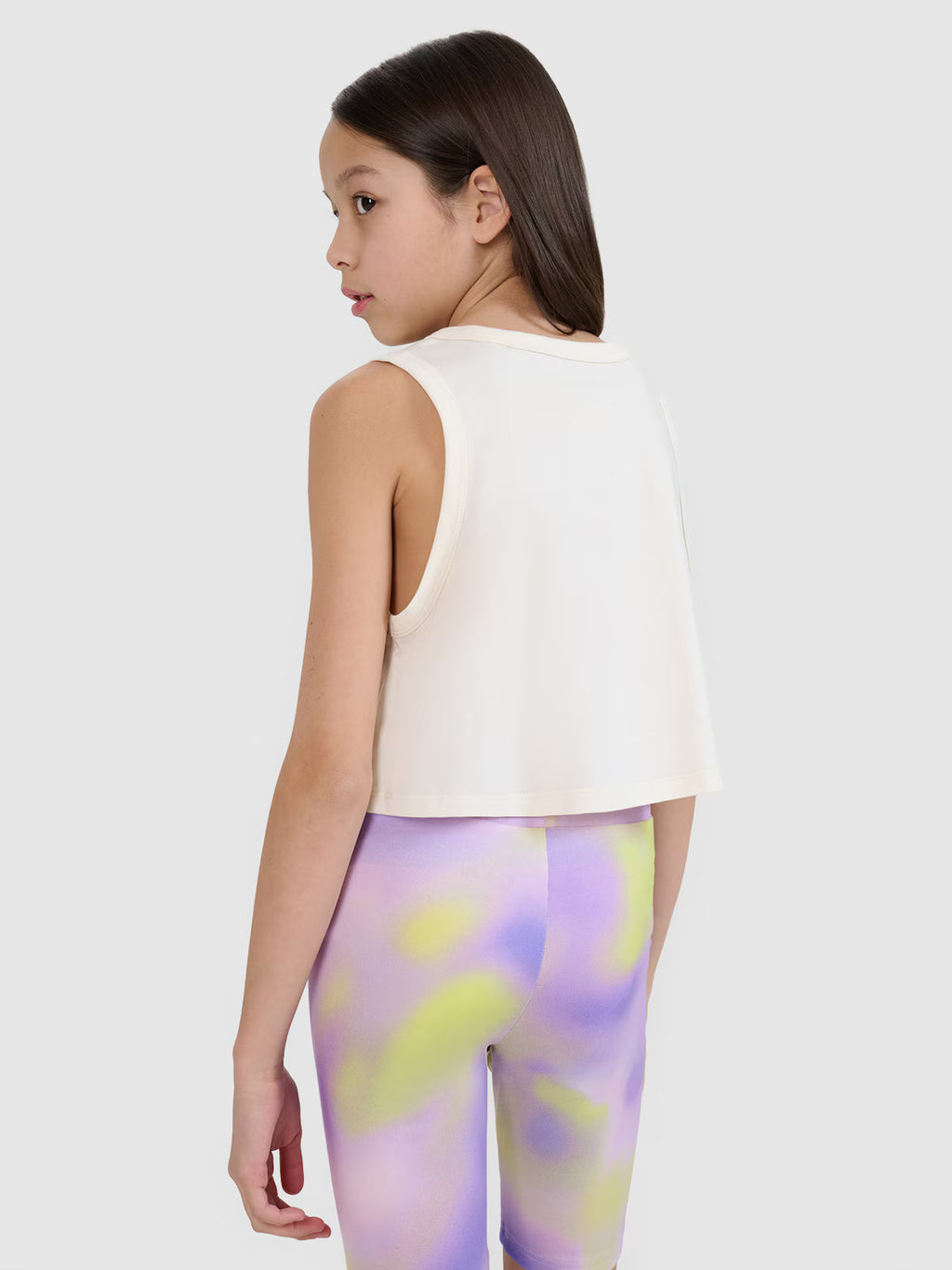 Crop top oversize z nadrukiem dziewczęcy