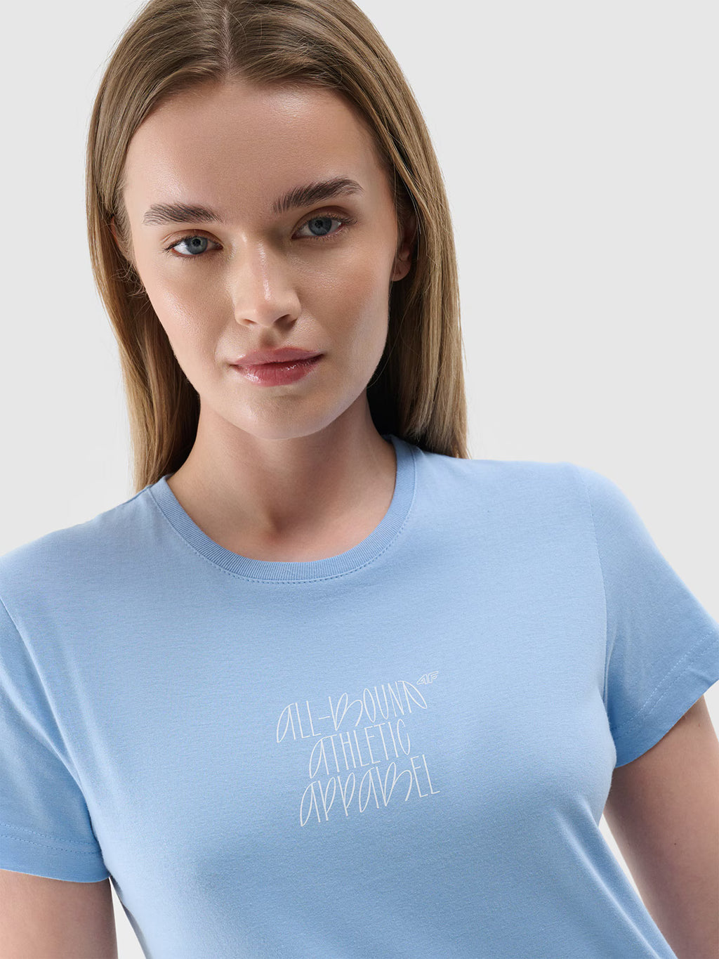 T-shirt slim z nadrukiem damski