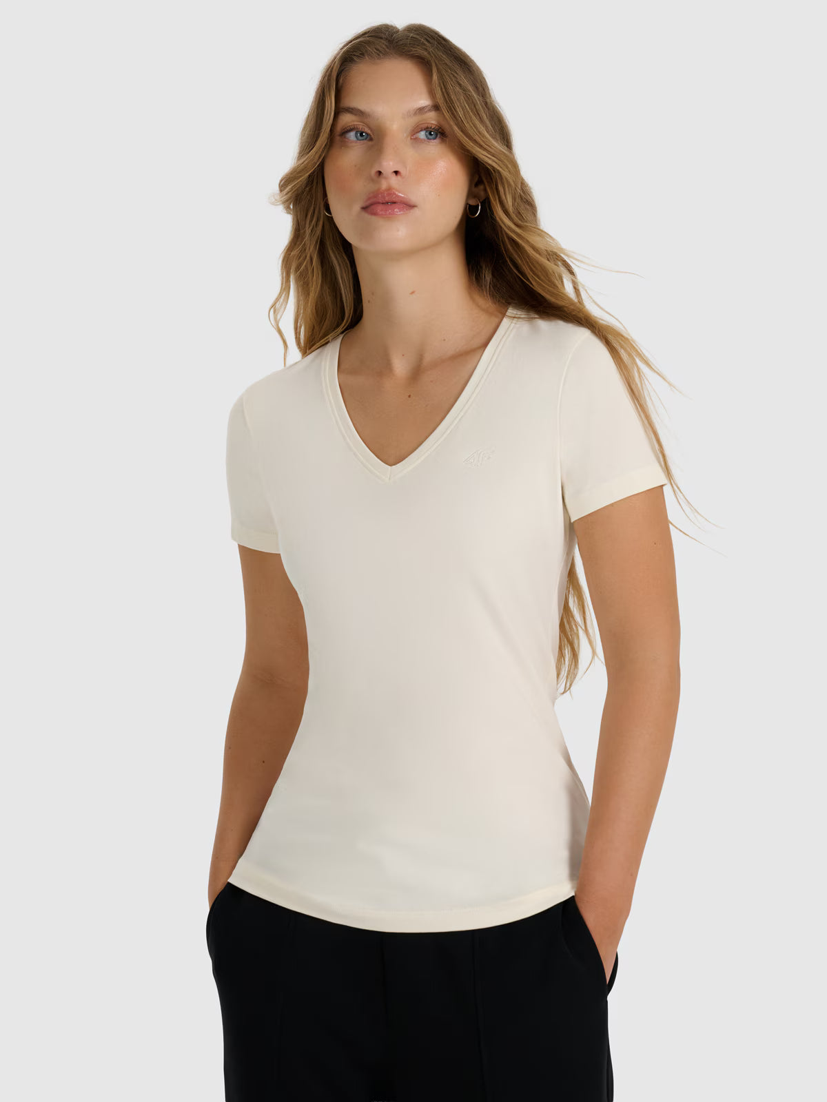 T-shirt slim gładki damski