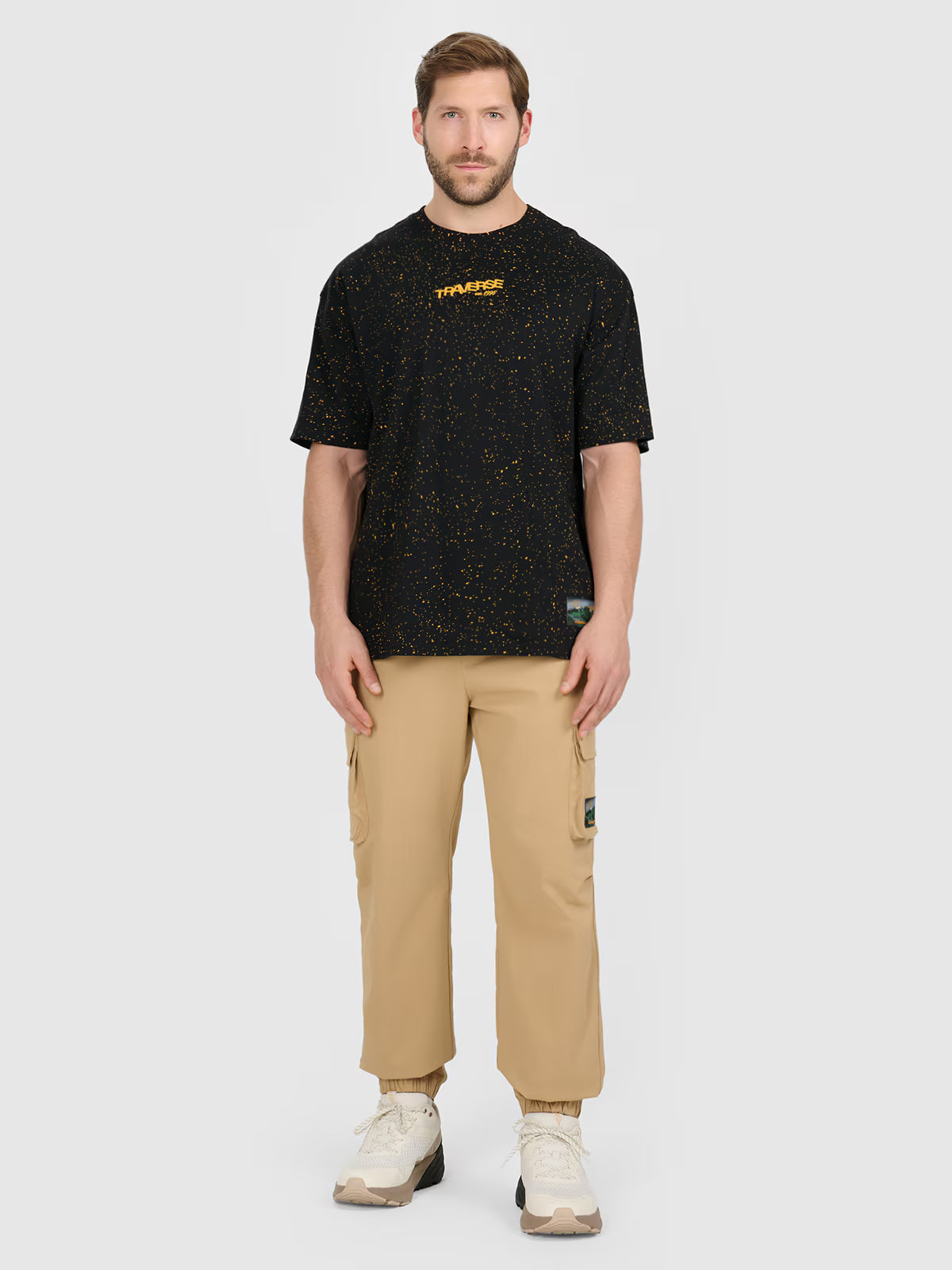 T-shirt oversize z nadrukiem męski